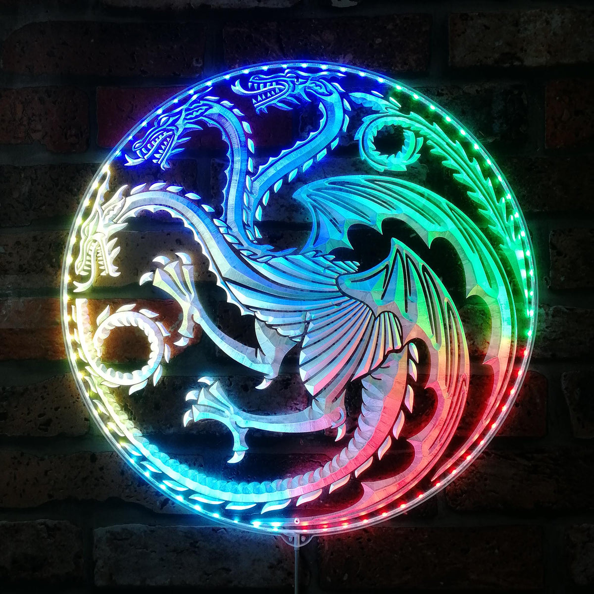 House of The Dragon Dynamic RGB Edge Lit LED Sign PROLEDSIGN