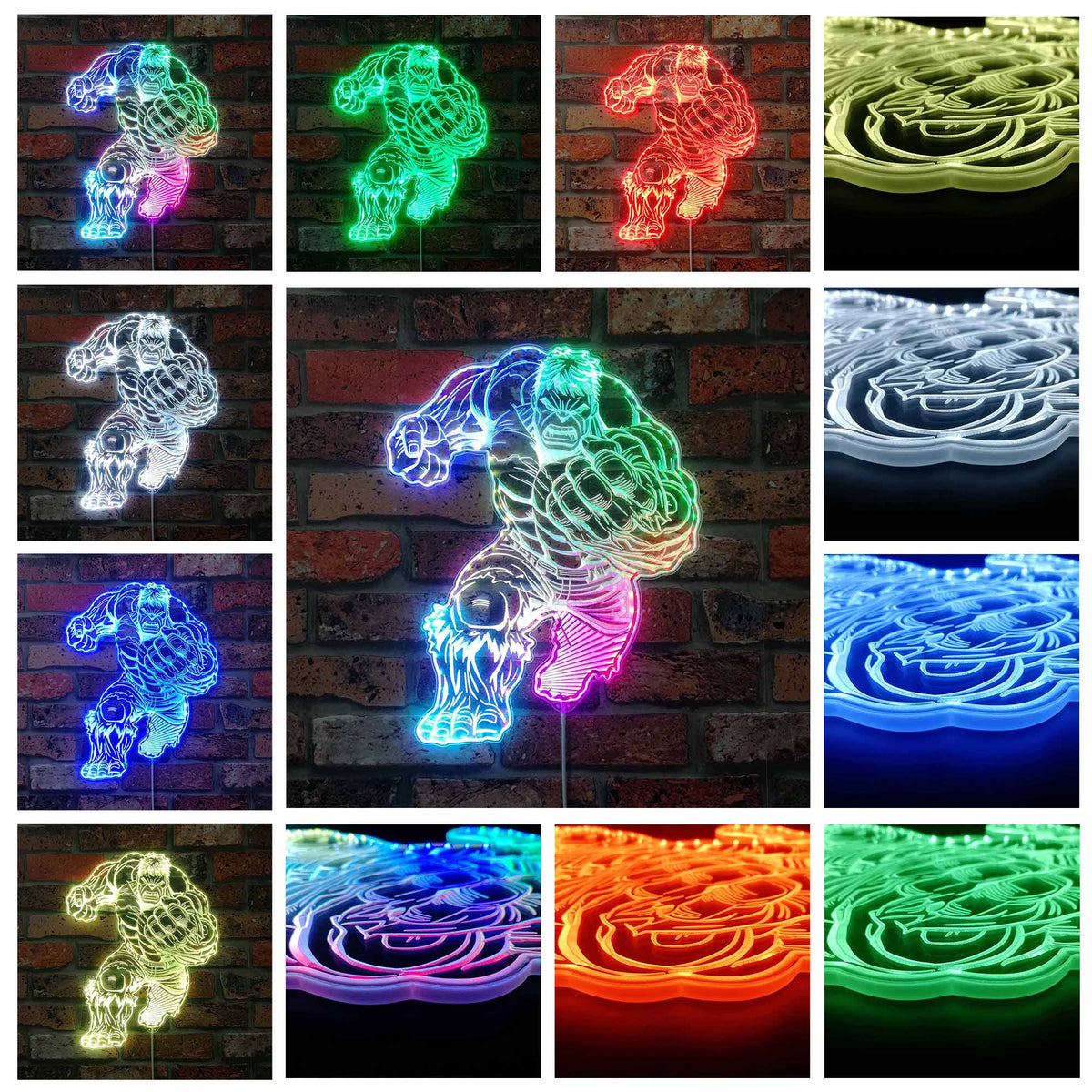 Hulk Marvels Dynamic RGB Edge Lit LED Sign | PROLEDSIGN