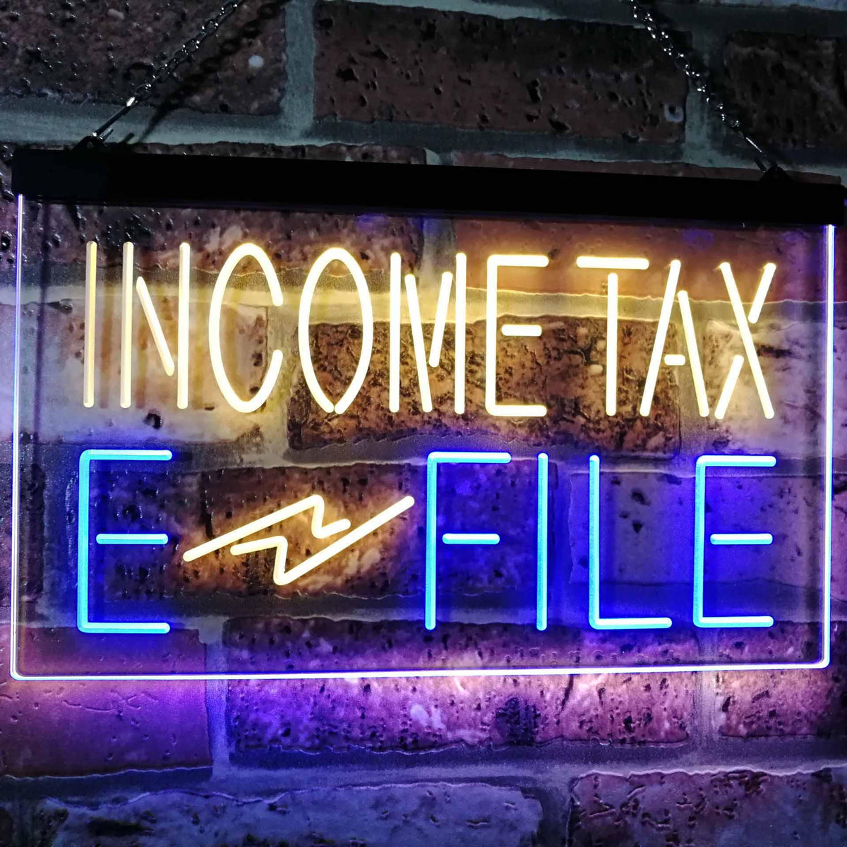 pro Income Tax E-File Indoor Display Dual-Color LED Neon Sign