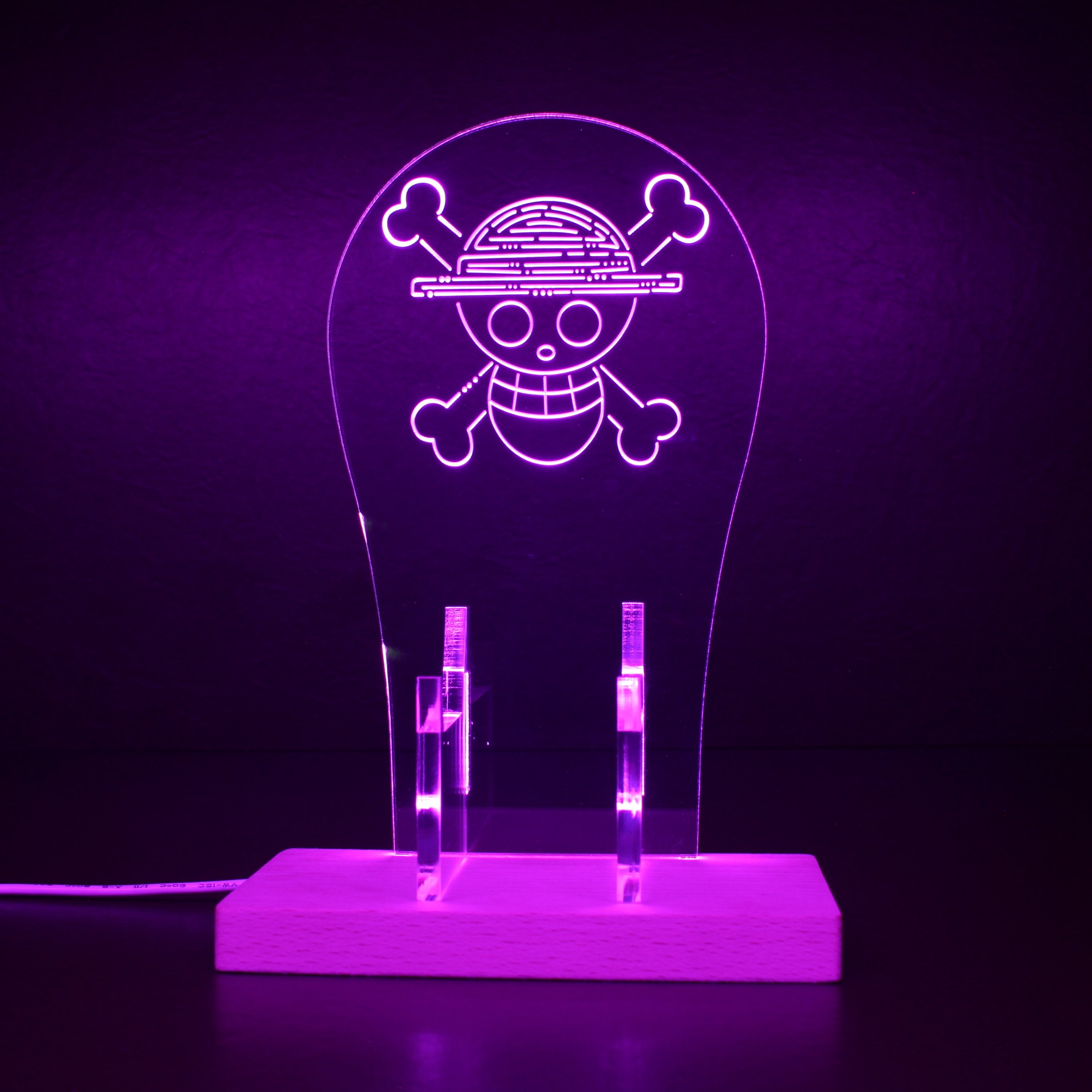 One Piece Skull RGB LED Gaming Headset Controller Stand