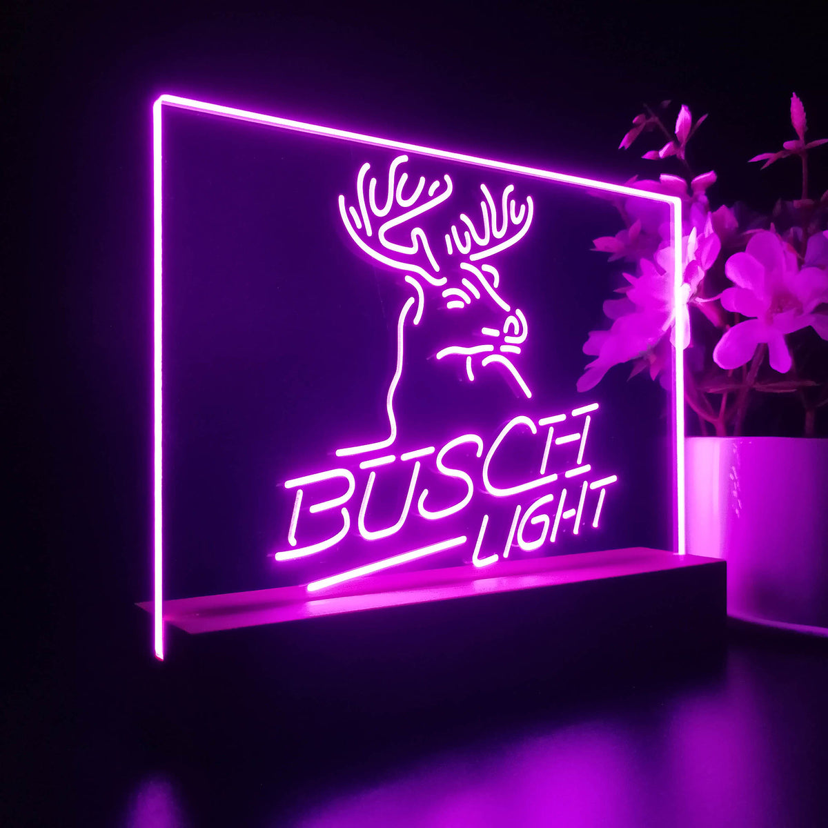Busch Light Beer Deer Bar 3D LED Optical Illusion Night Light LED LAB