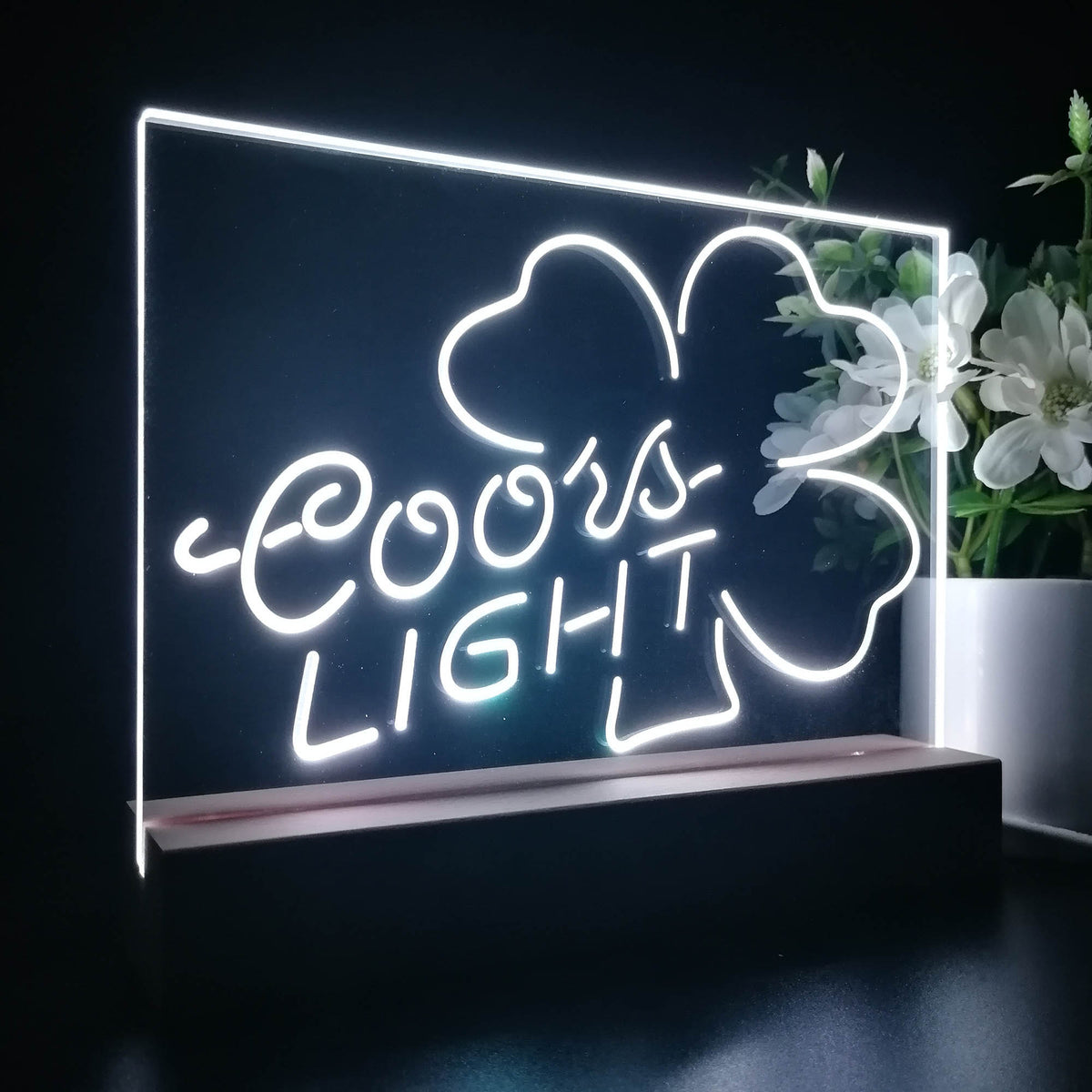 Coors Light Shamrock 3D LED Optical Illusion Night Light LED LAB CAVE