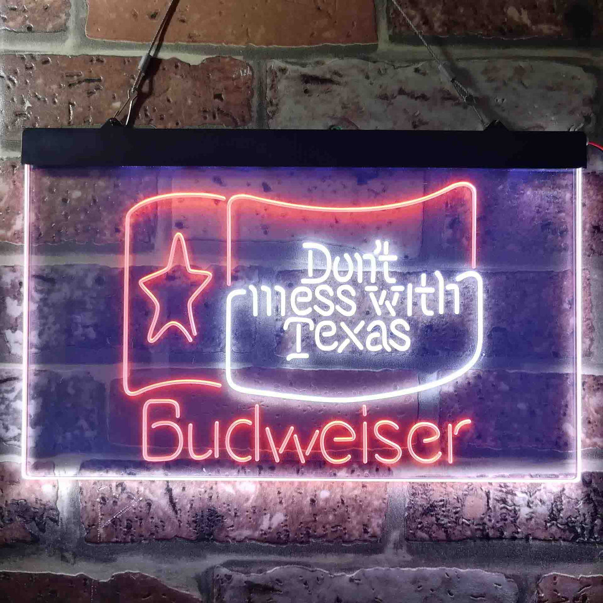 Budweiser Don't Mess with Texas Neon Sign LED LAB CAVE