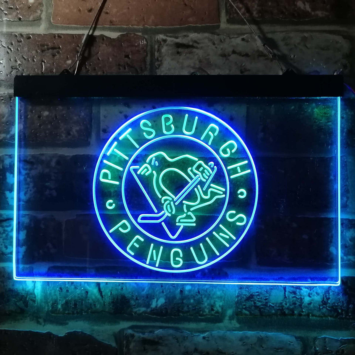 Pittsburgh Penguins Round Logo Neon Sign - LED LAB CAVE