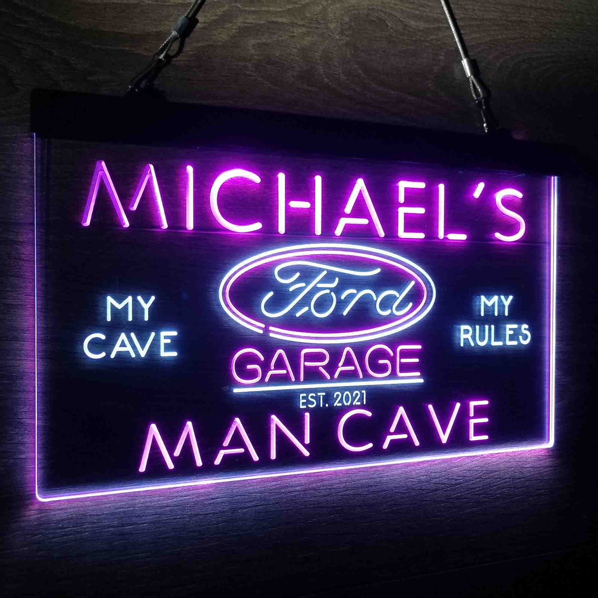 Ford Garage Car Personalized Neon Sign