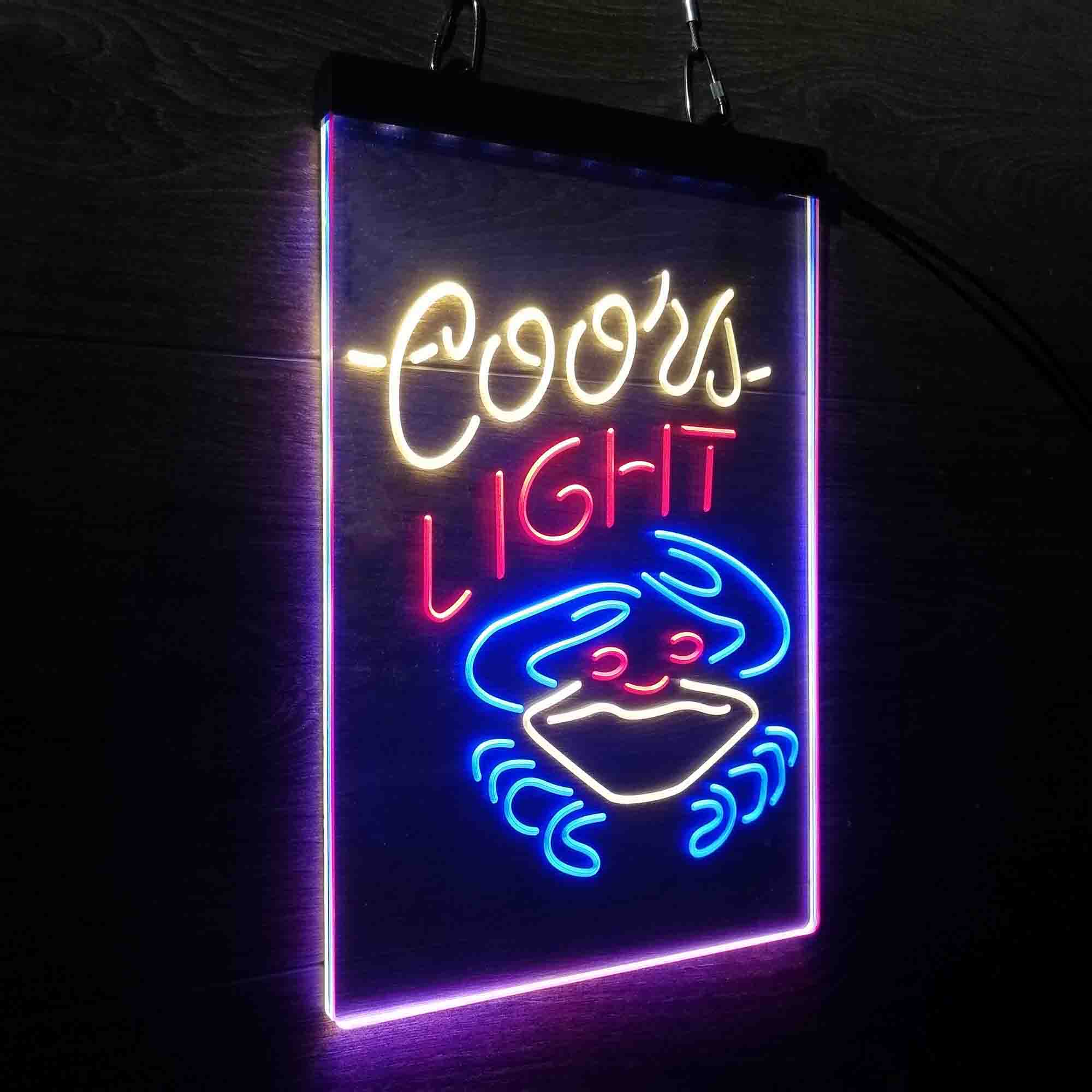 Coors Light Crab Bar Neon 3-Color LED Sign