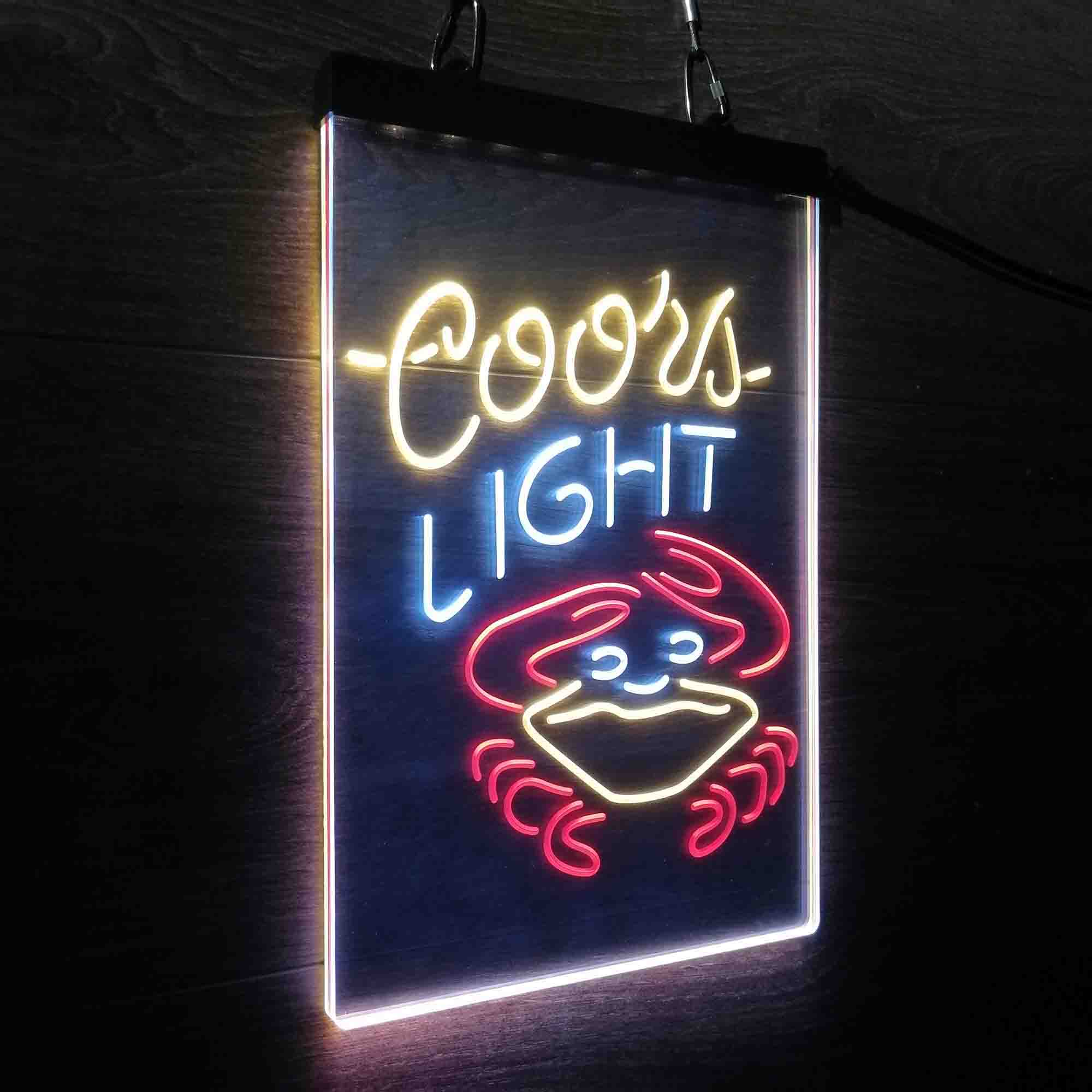 Coors Light Crab Bar Neon 3-Color LED Sign