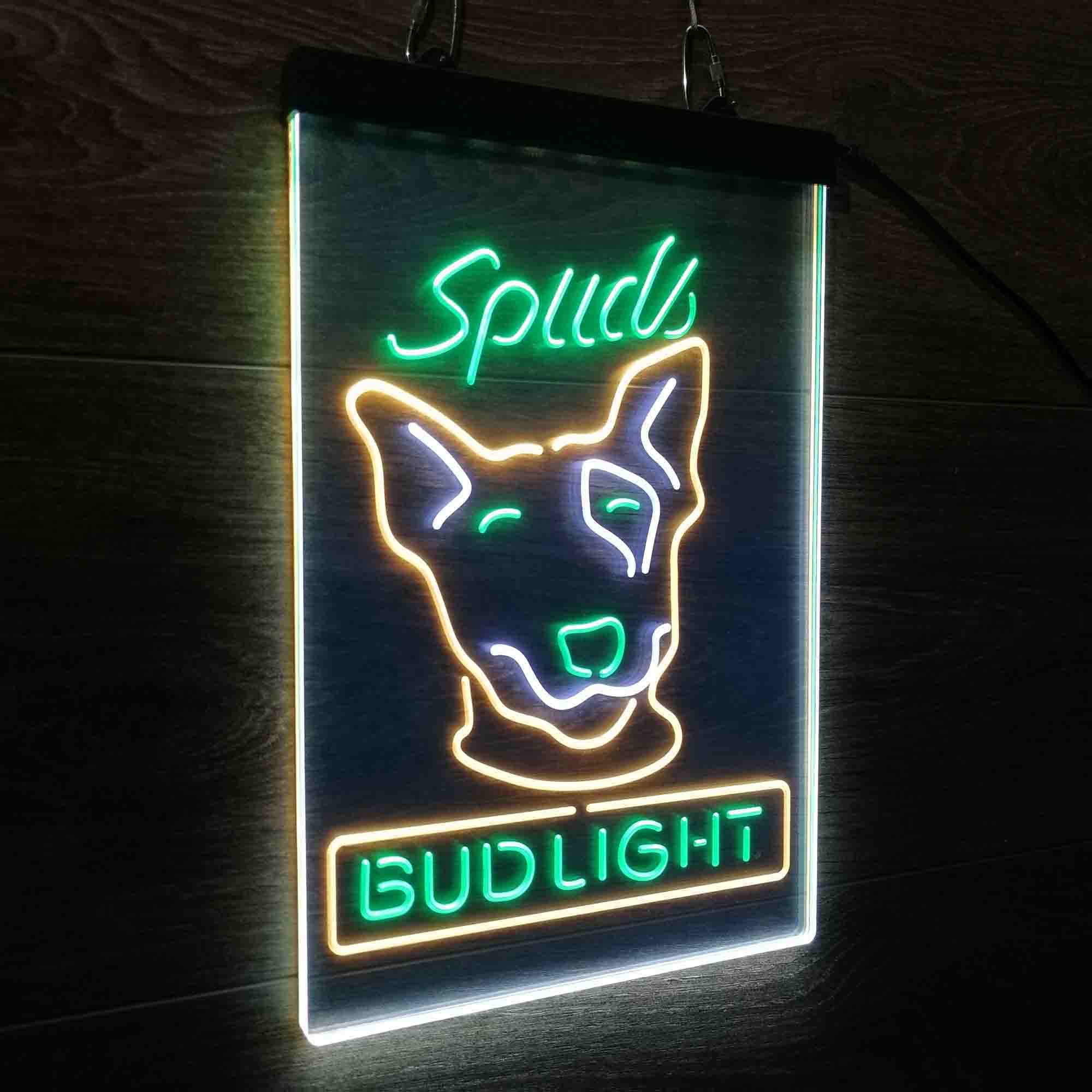 Drink Up Spuds Mackenzie Bud Light Neon 3-Color LED Sign