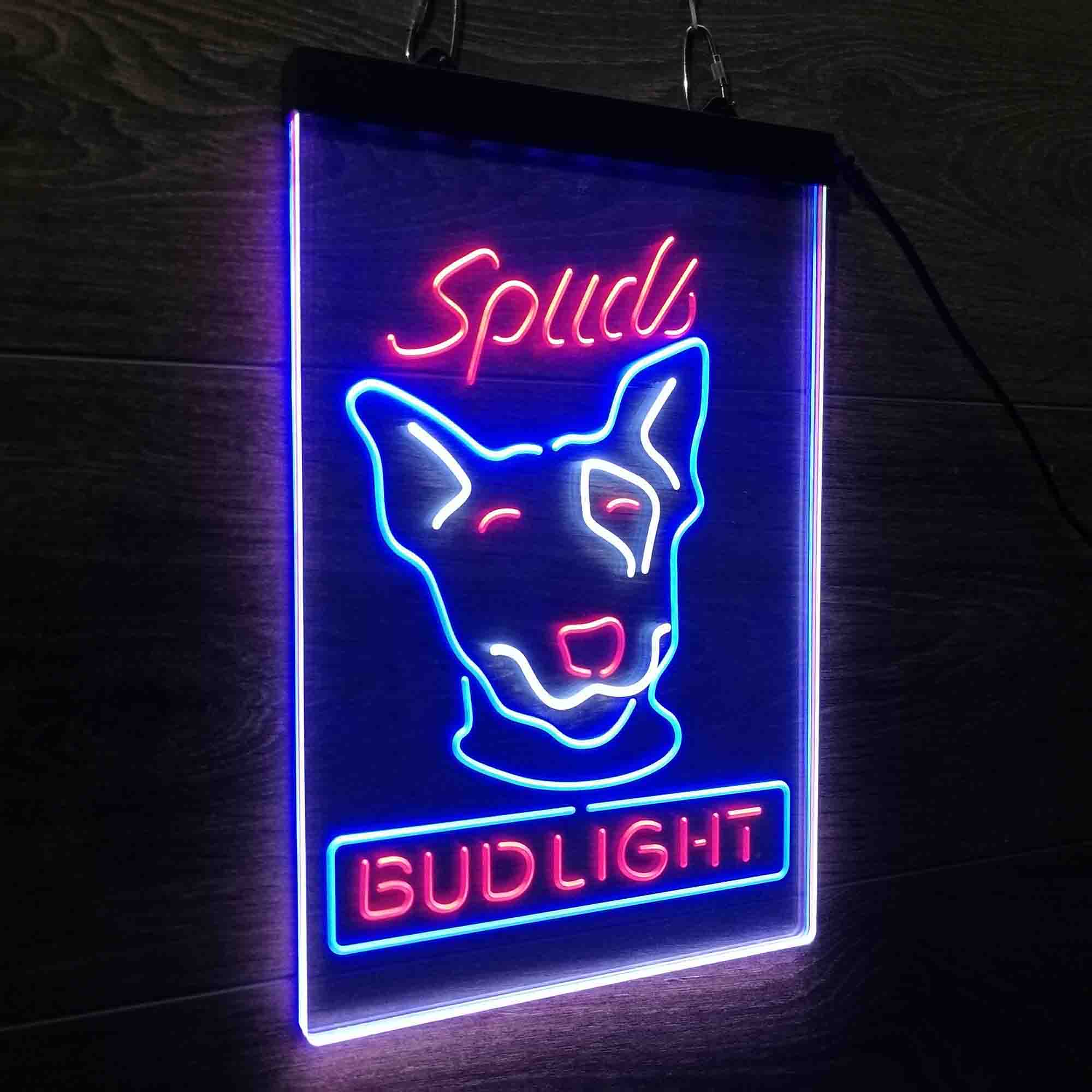 Drink Up Spuds Mackenzie Bud Light Neon 3-Color LED Sign