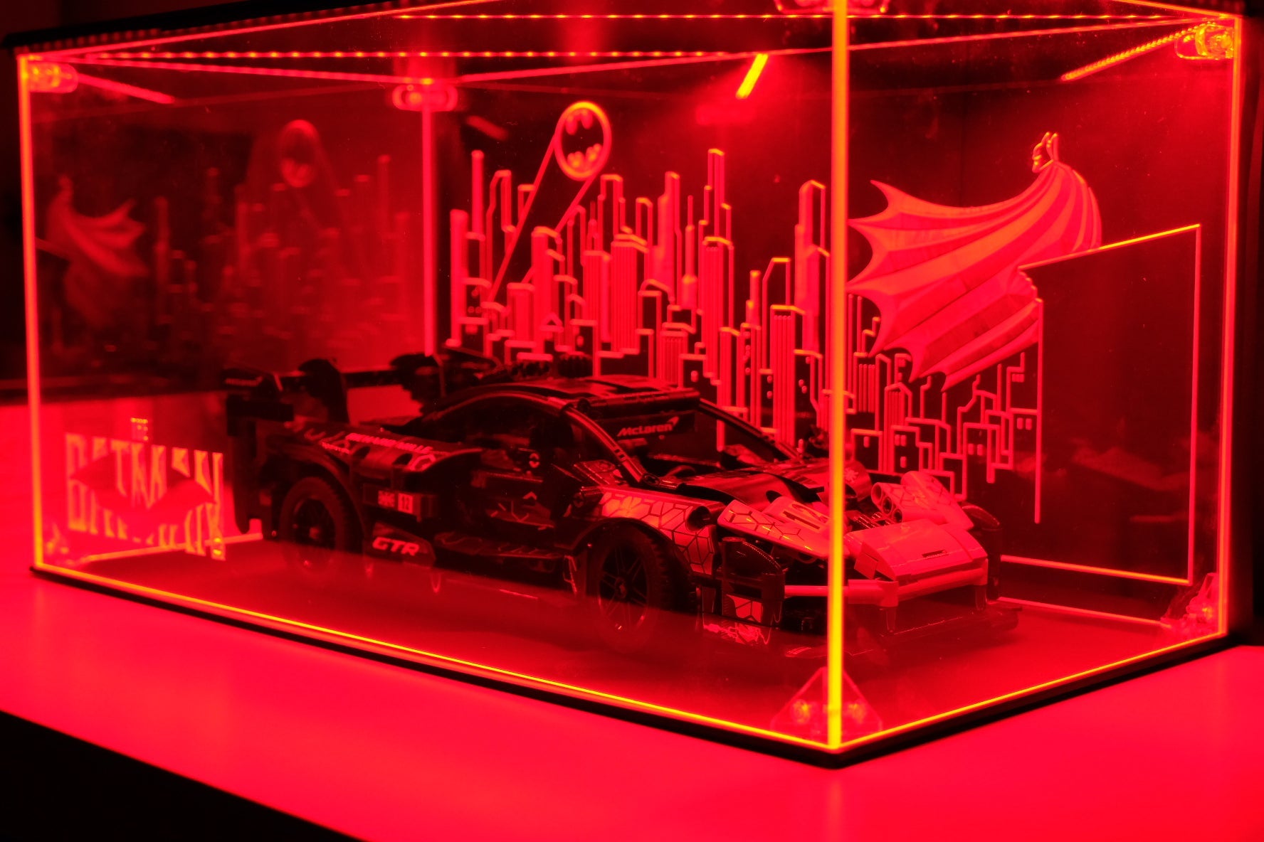 RGB Light Acrylic Display Case For LEGO Batman Mobile