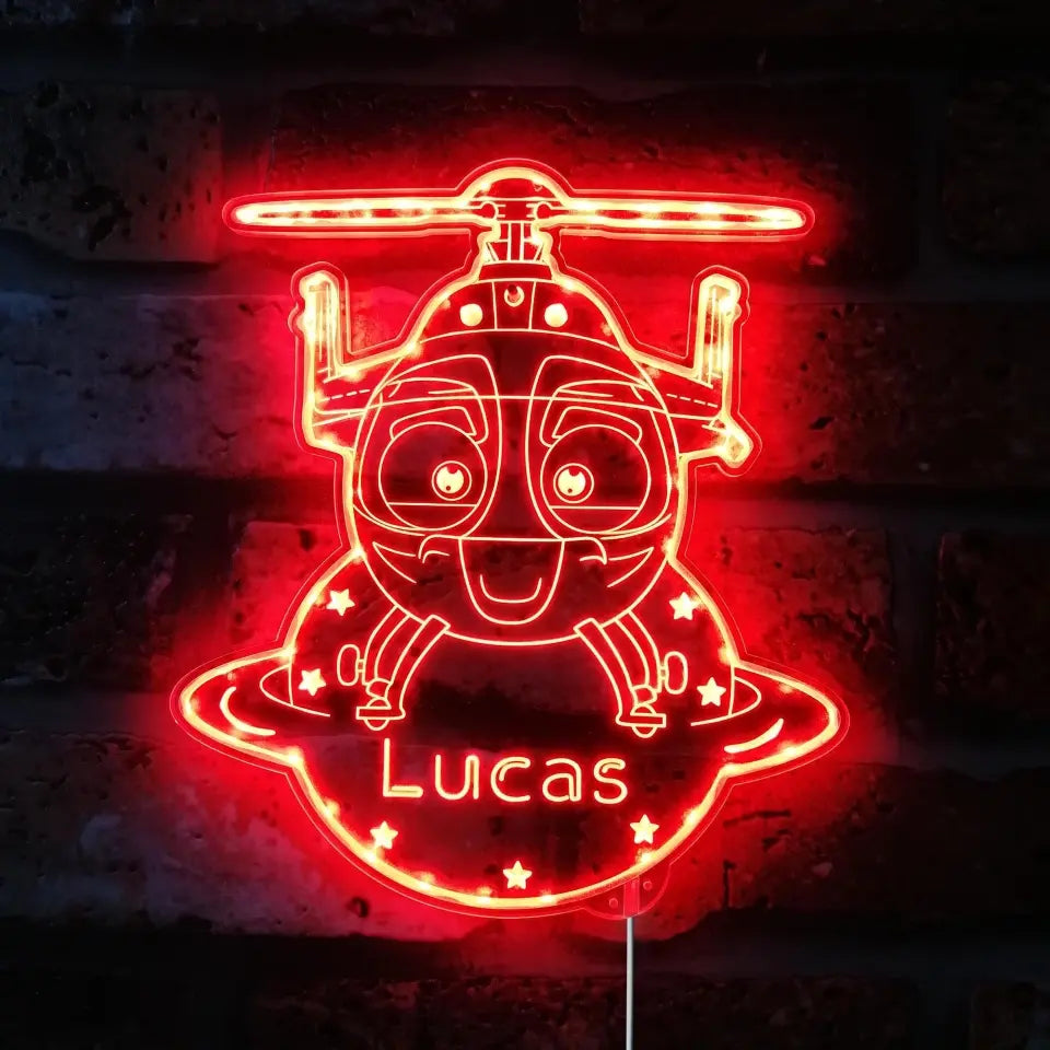 Personalized Helicopter RGB Dynamic Glam LED Sign