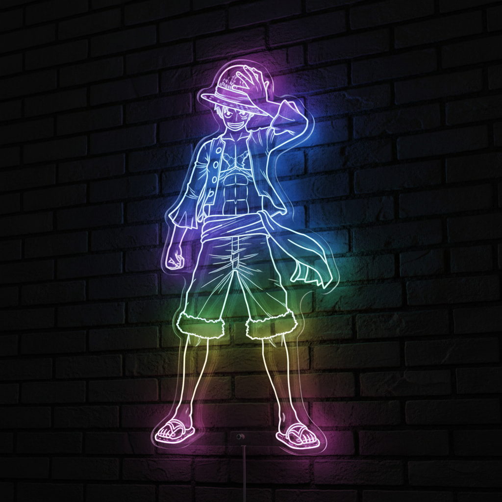 Monkey D. Luffy Dynamic RGB Edge Lit LED Sign | LEDLABCAVE