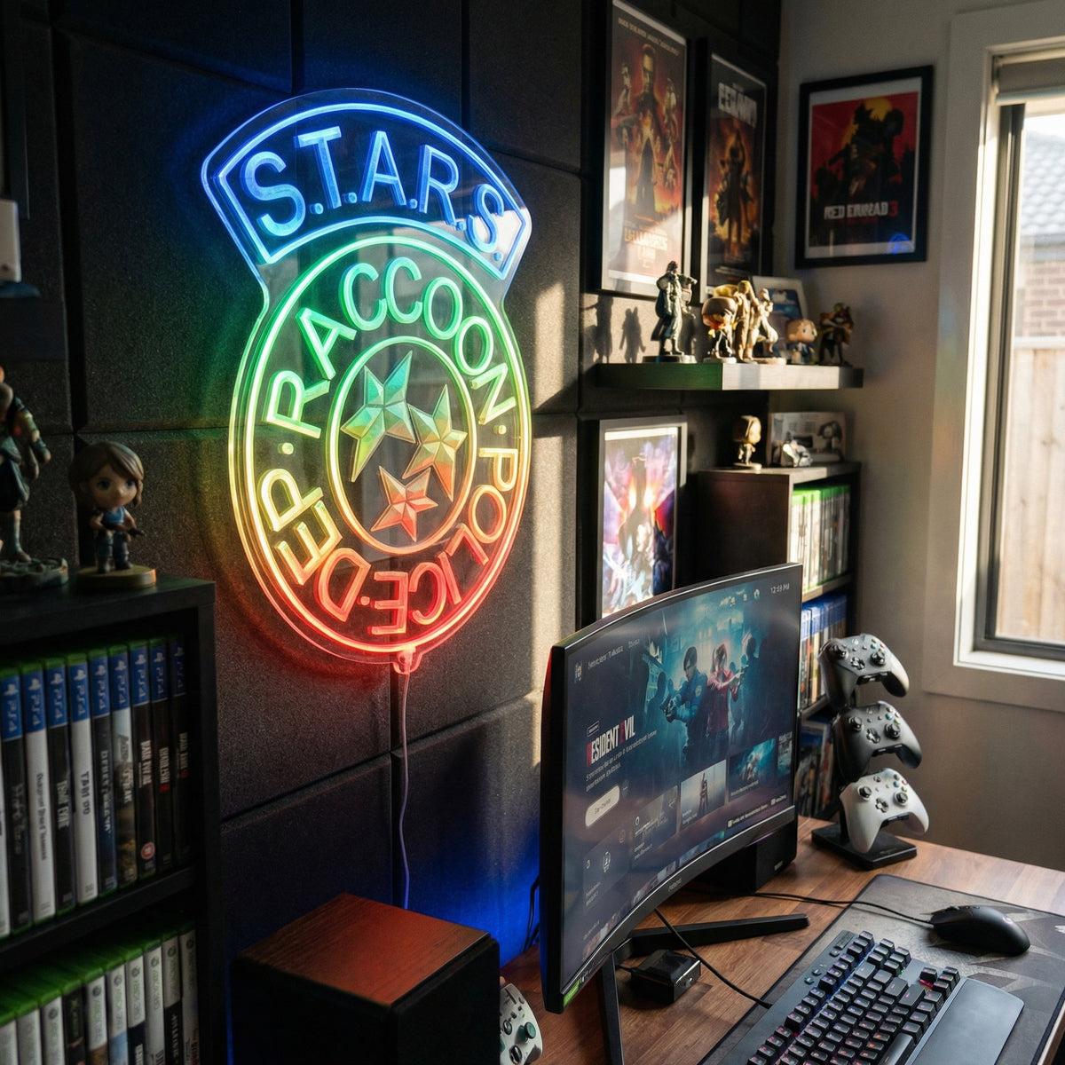 Resident Evil 9 Neon LED Sign with Dynamic RGB Colors