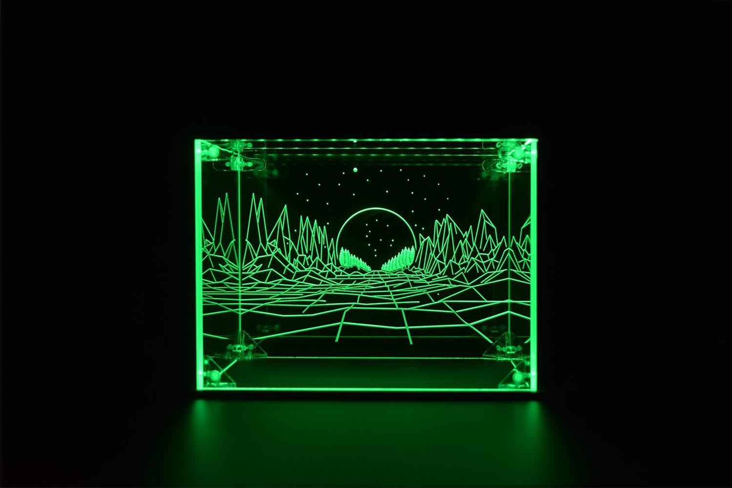 Geometric Mount LED Display Case for Diecast Scale Cars, Lego