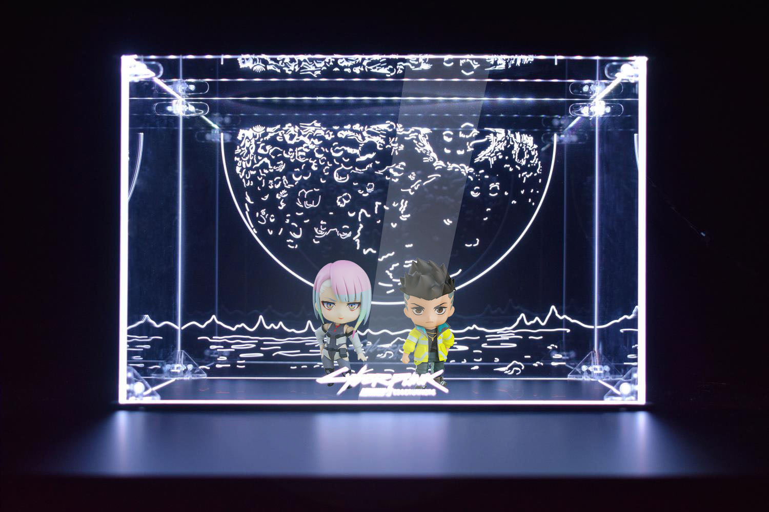 LED Display Case for Funko Pop Cyberpunk Edgerunners Lucy & David Figures