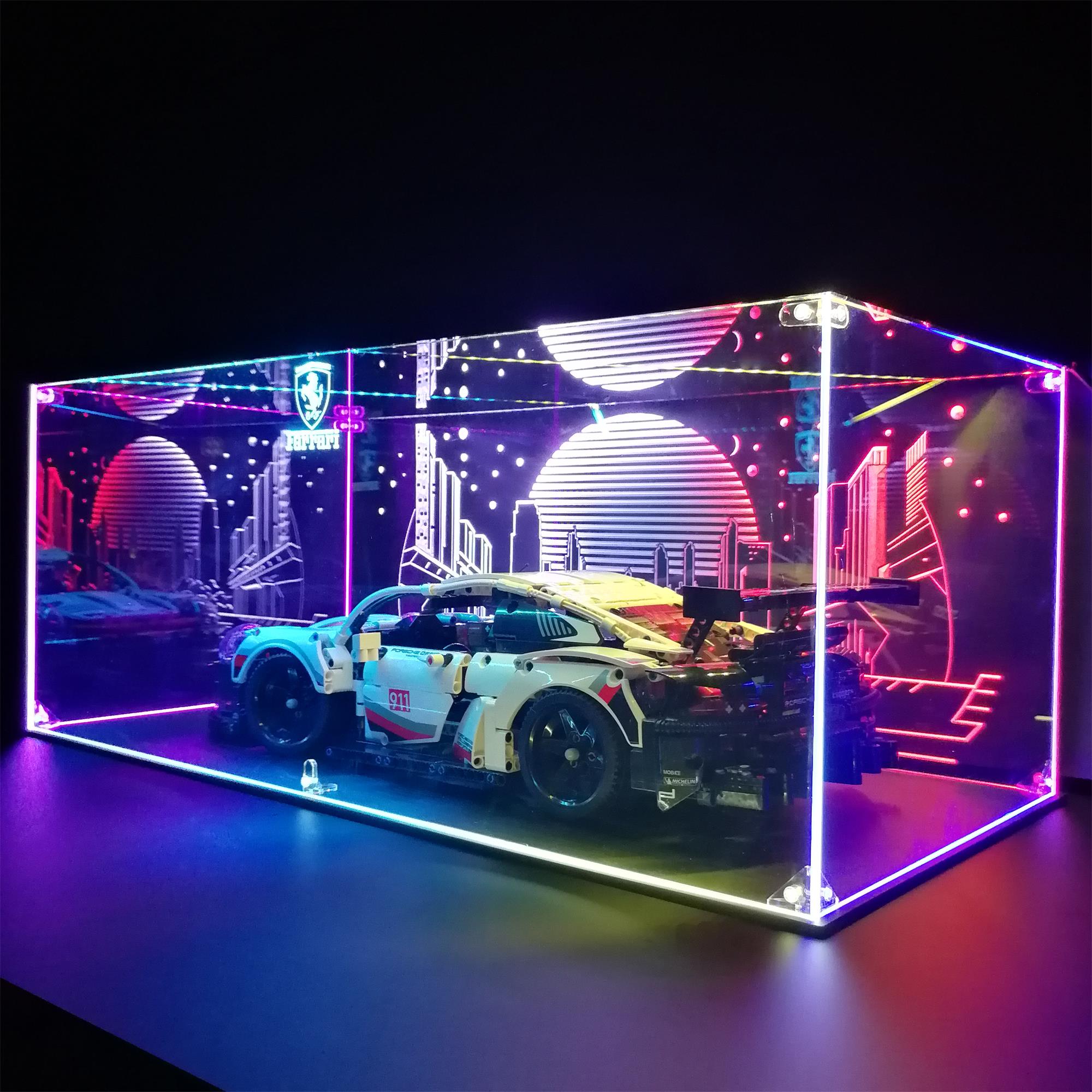 LED Acrylic Display Case For LEGO® Technic™ 42096, 10295, 42115, 42083, 42123