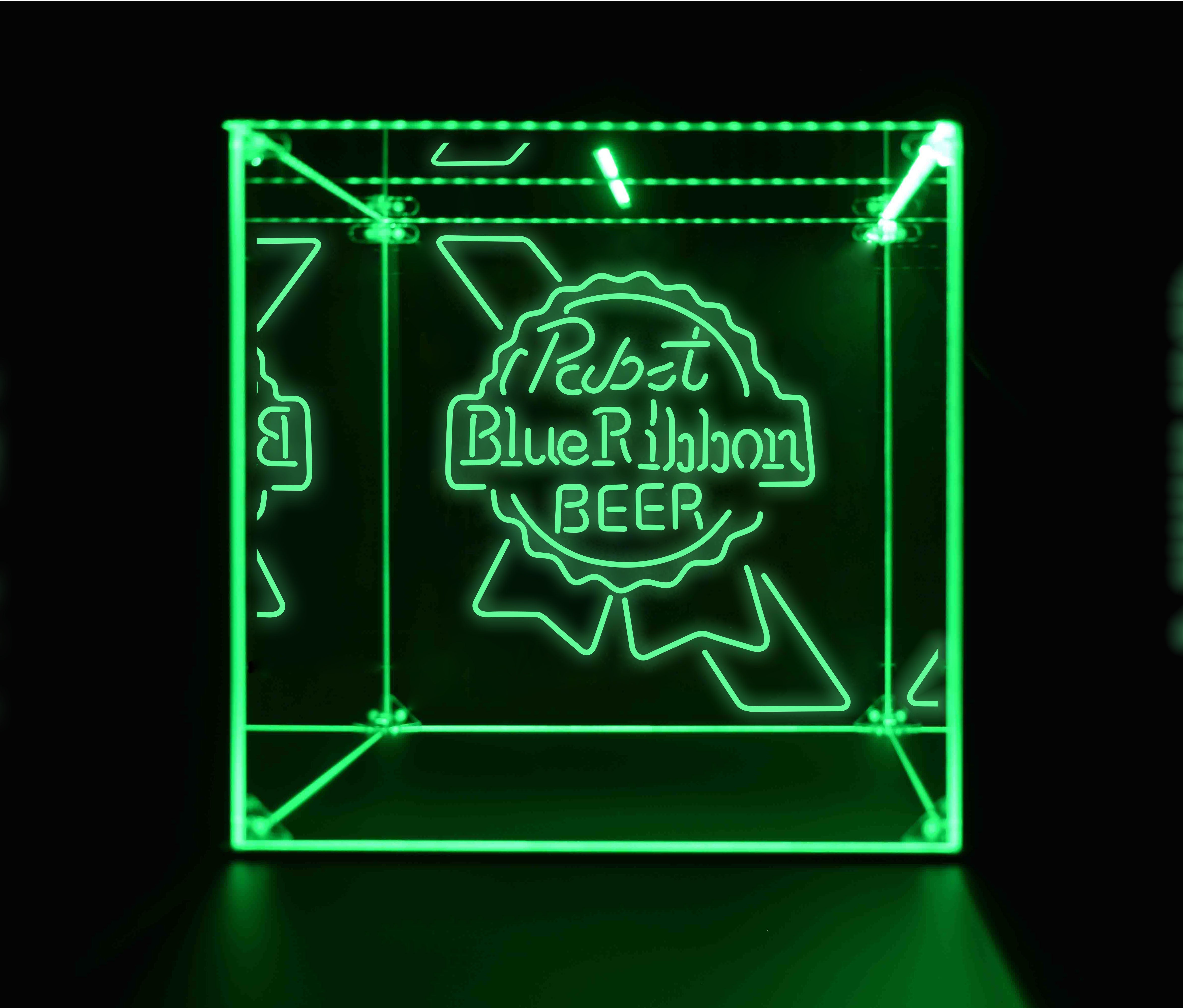 Wine, Champagne, Liquor, Beverage Bottle LED Display Case, Pabst,Blue Ribbon Collection