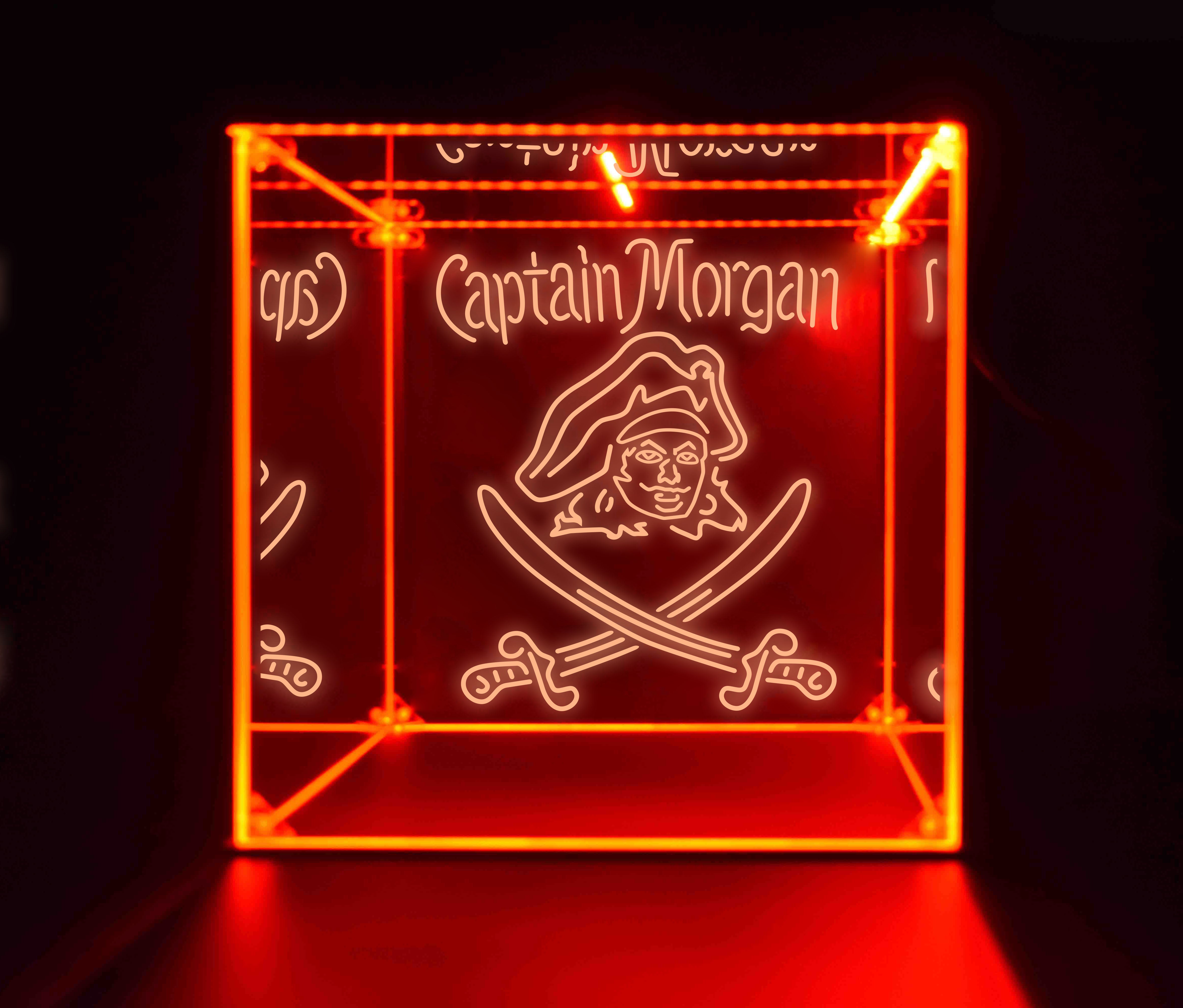 Wine, Champagne, Liquor, Beverage Bottle LED Display Case, Captain Morgan Collection