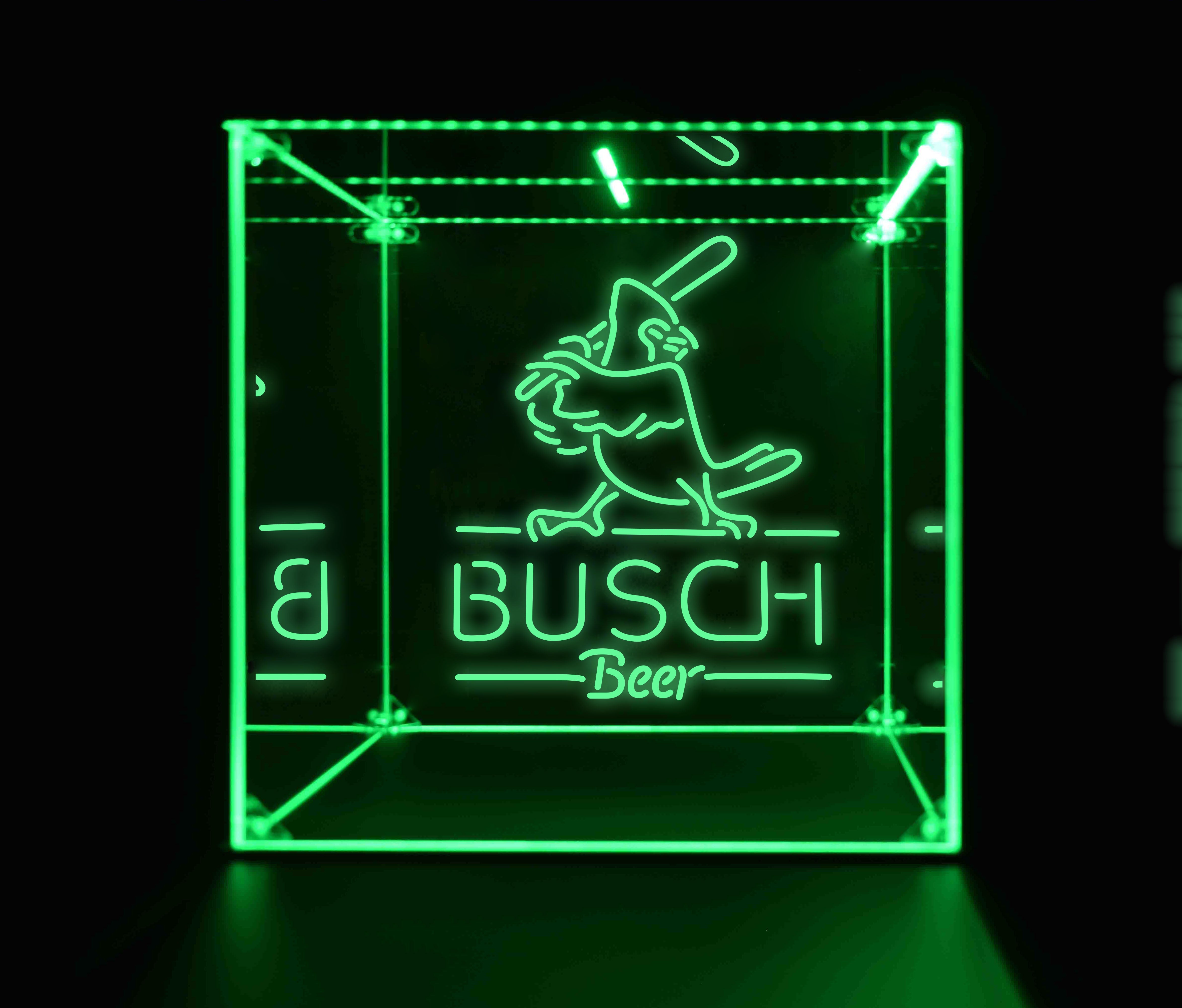 Wine, Champagne, Liquor, Beverage Bottle LED Display Case, Busch Beer Cardinals Collection