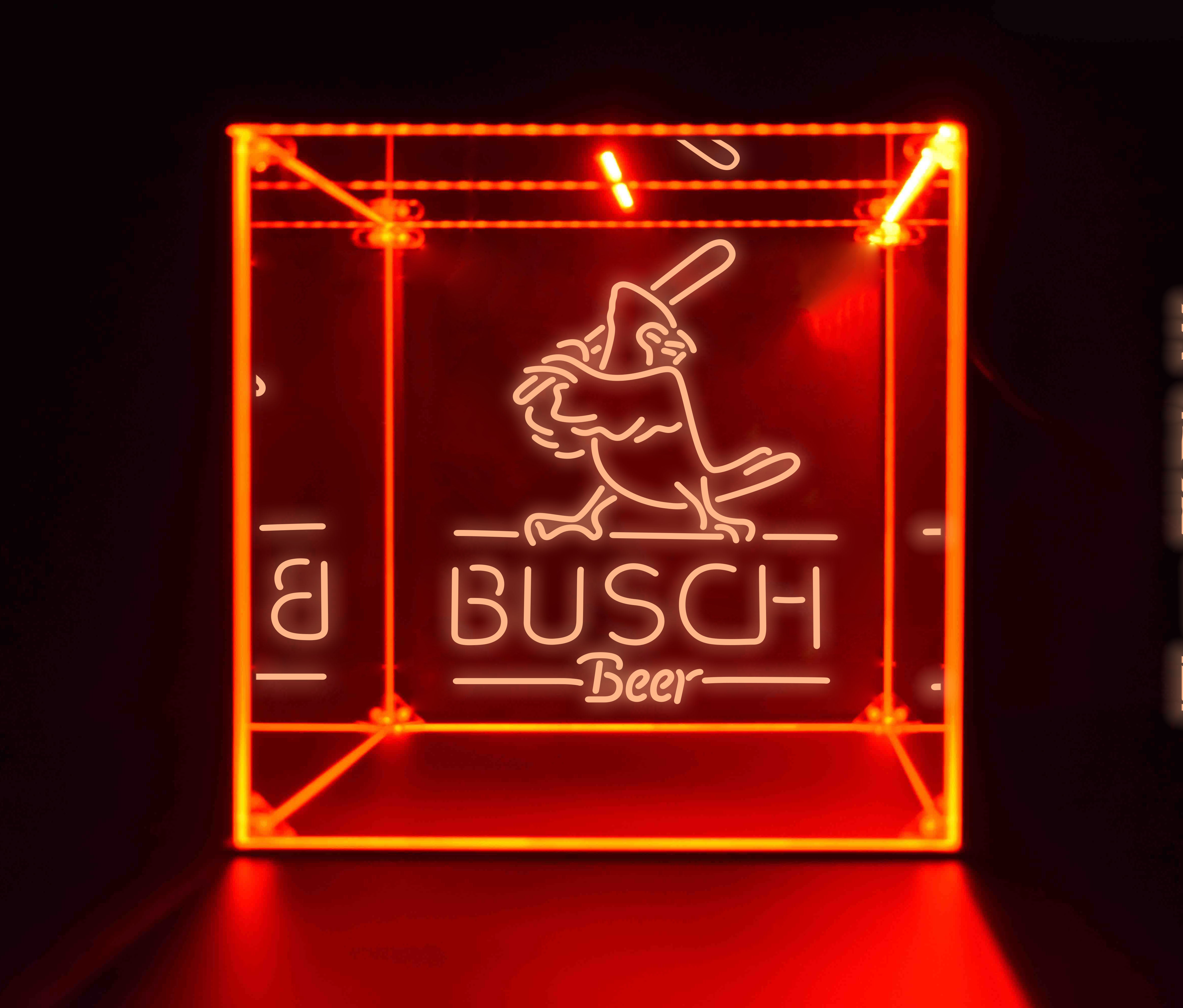 Wine, Champagne, Liquor, Beverage Bottle LED Display Case, Busch Beer Cardinals Collection