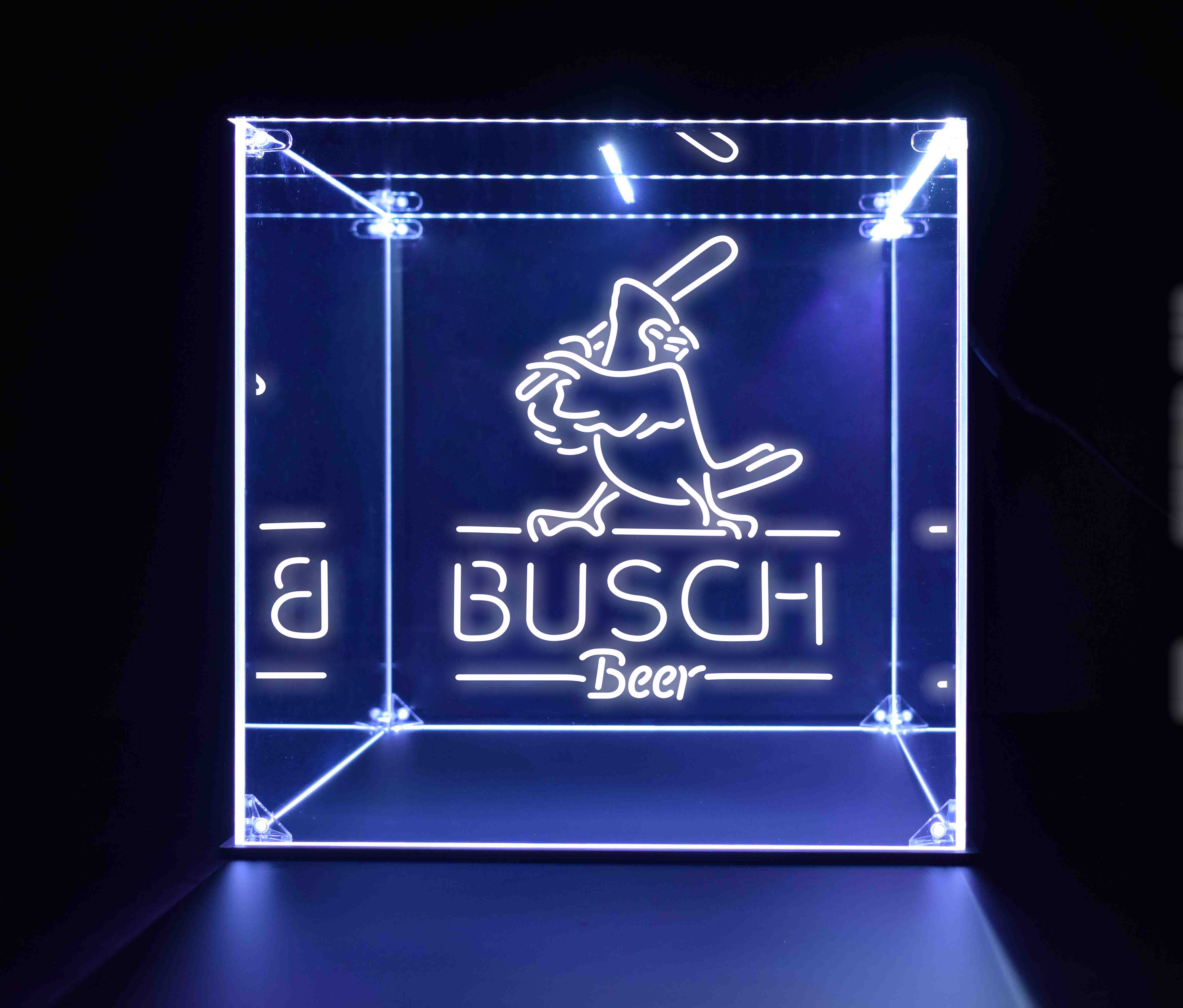 Wine, Champagne, Liquor, Beverage Bottle LED Display Case, Busch Beer Cardinals Collection