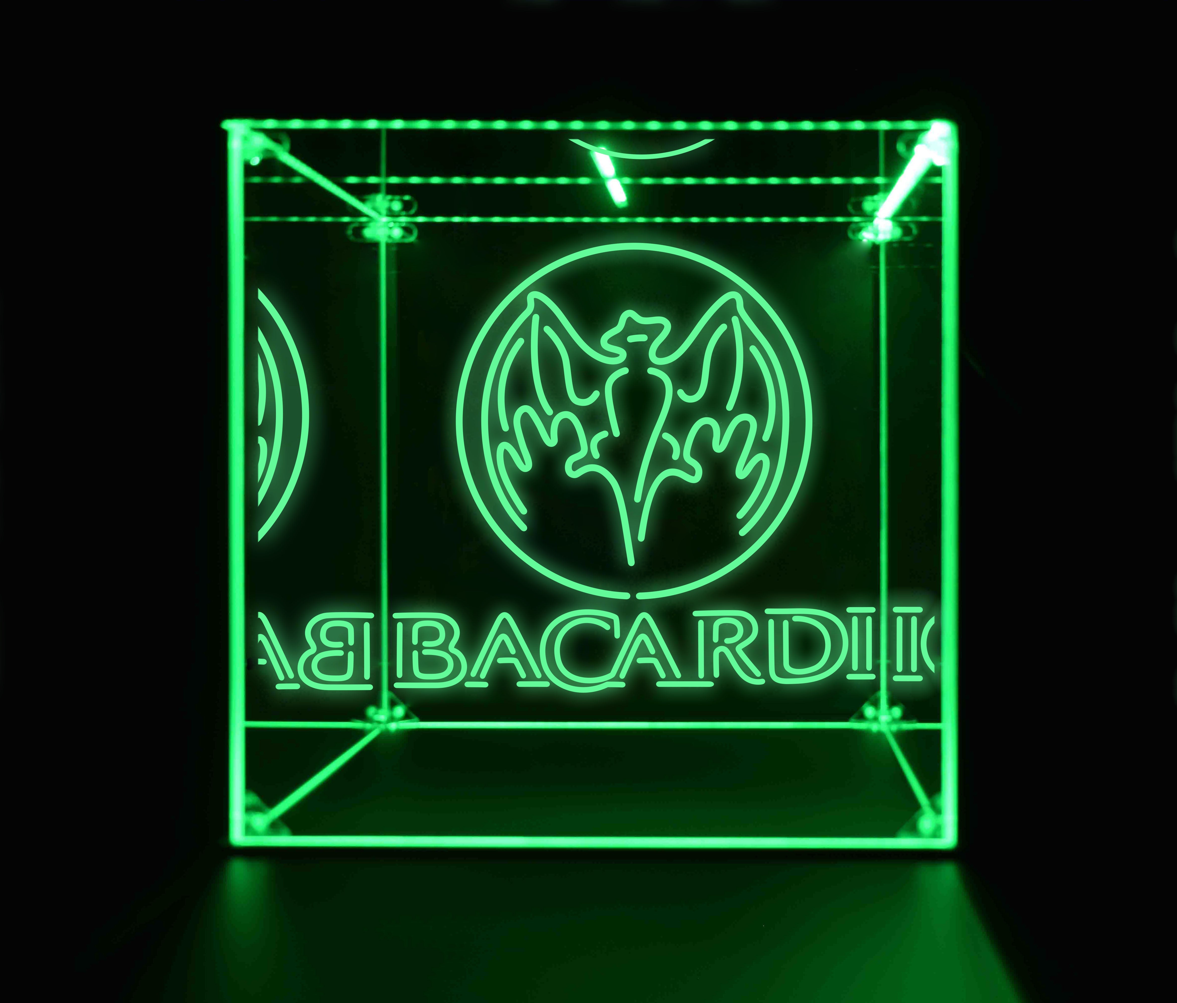 Wine, Champagne, Liquor, Beverage Bottle LED Display Case, Bacardi Collection