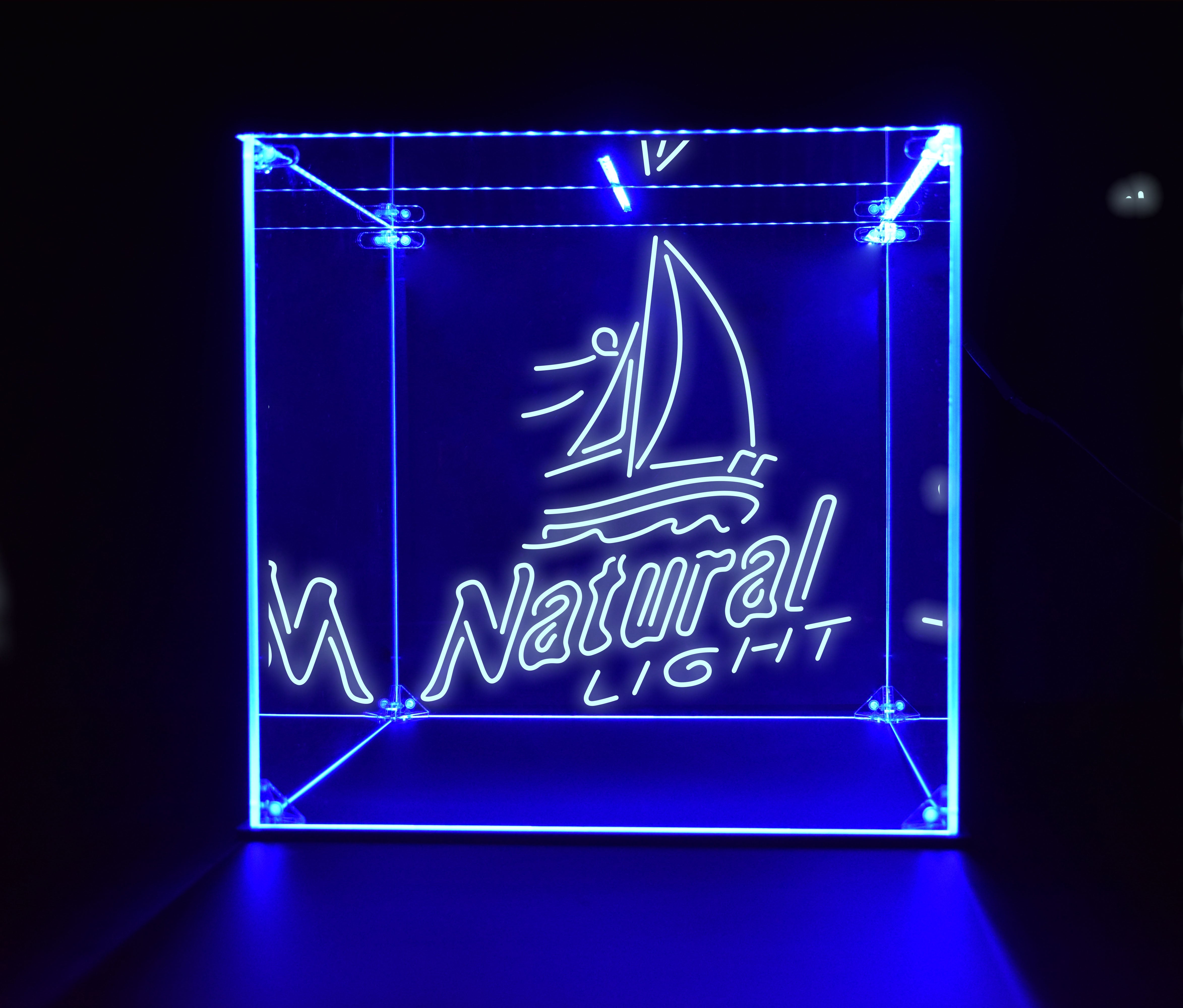 Wine, Champagne, Liquor, Beverage Bottle LED Display Case, Natural Light Sailboat Collection