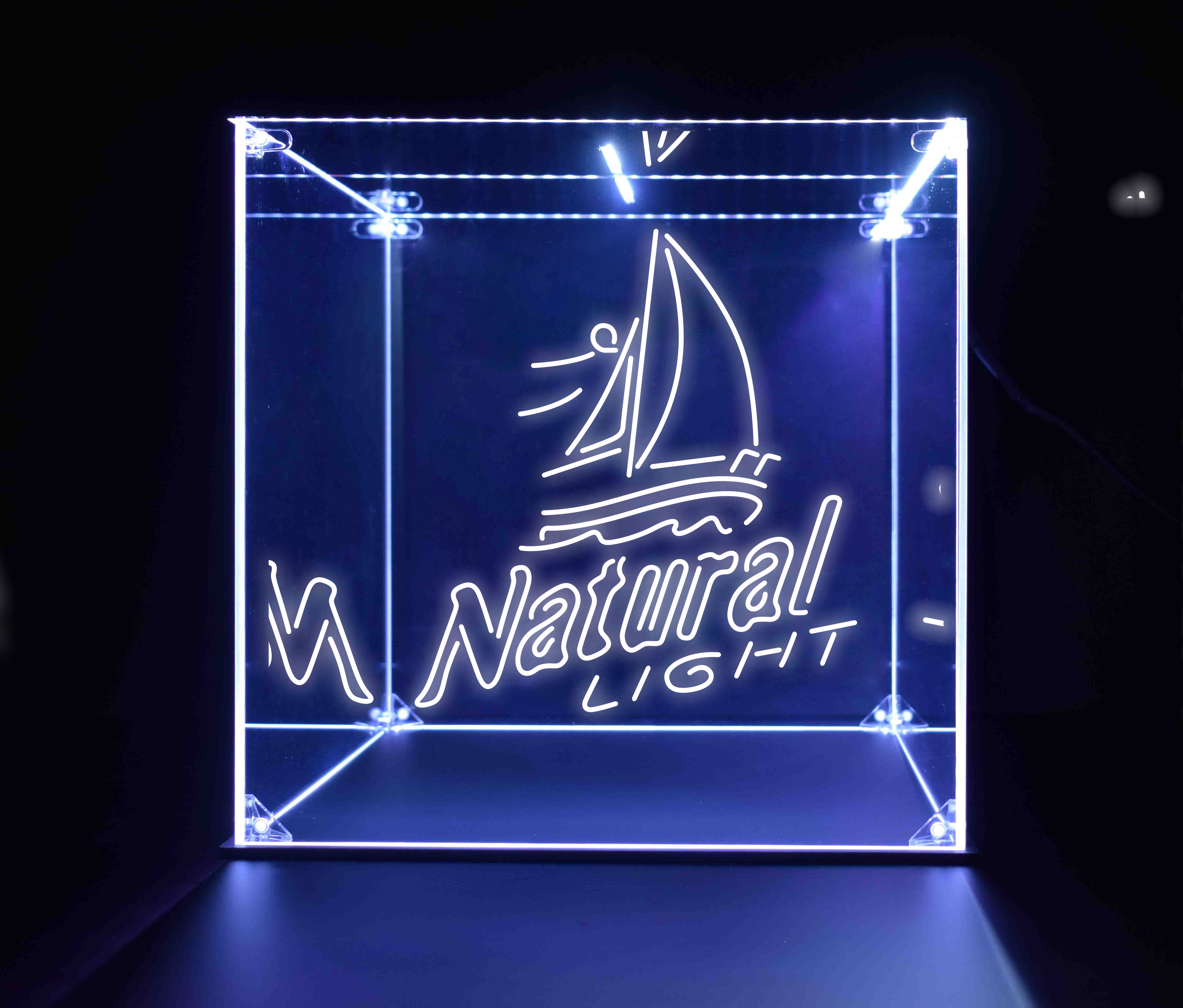 Wine, Champagne, Liquor, Beverage Bottle LED Display Case, Natural Light Sailboat Collection