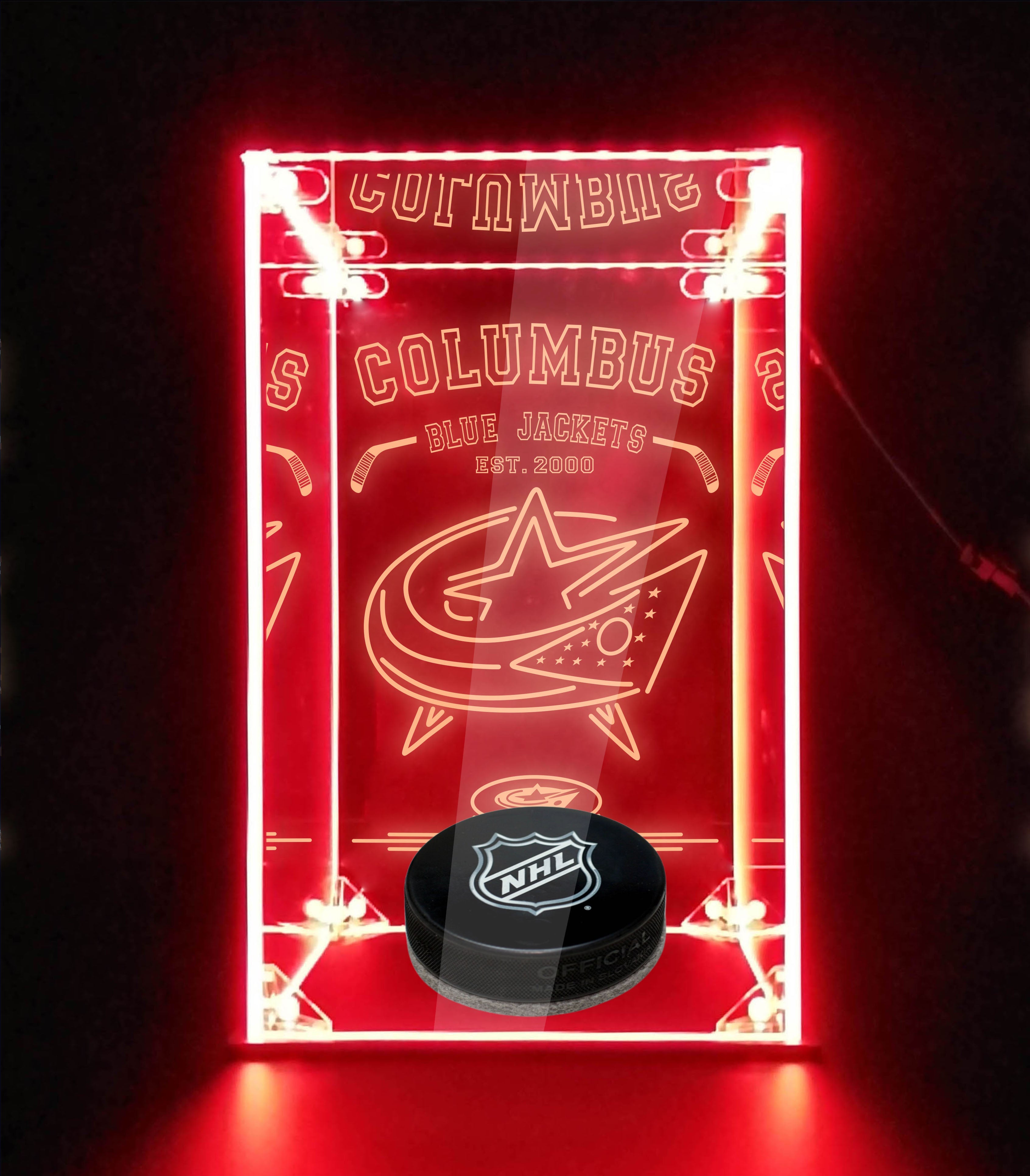 LED Display Case For Columbus Blue Jackets Sports Memorabilia