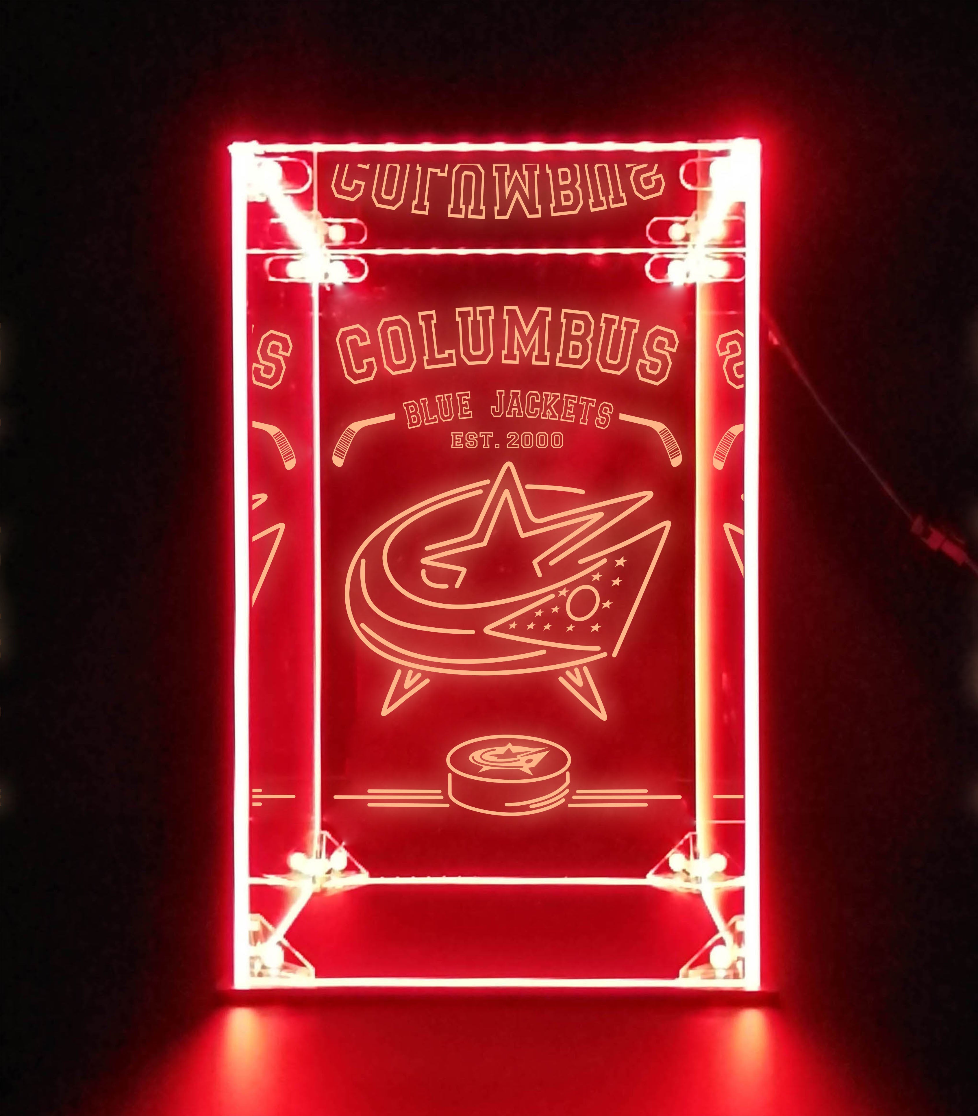 LED Display Case For Columbus Blue Jackets Sports Memorabilia