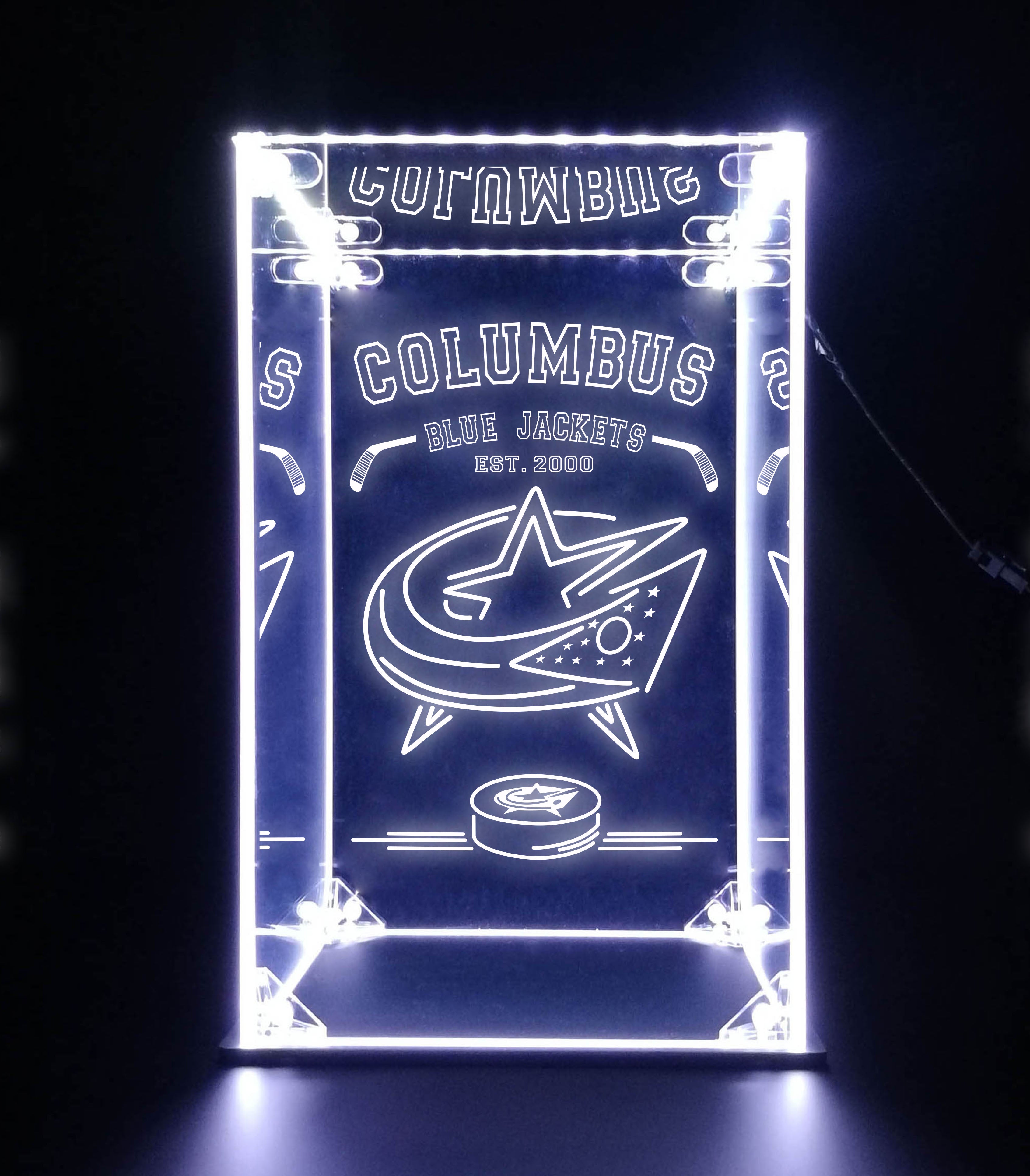 LED Display Case For Columbus Blue Jackets Sports Memorabilia