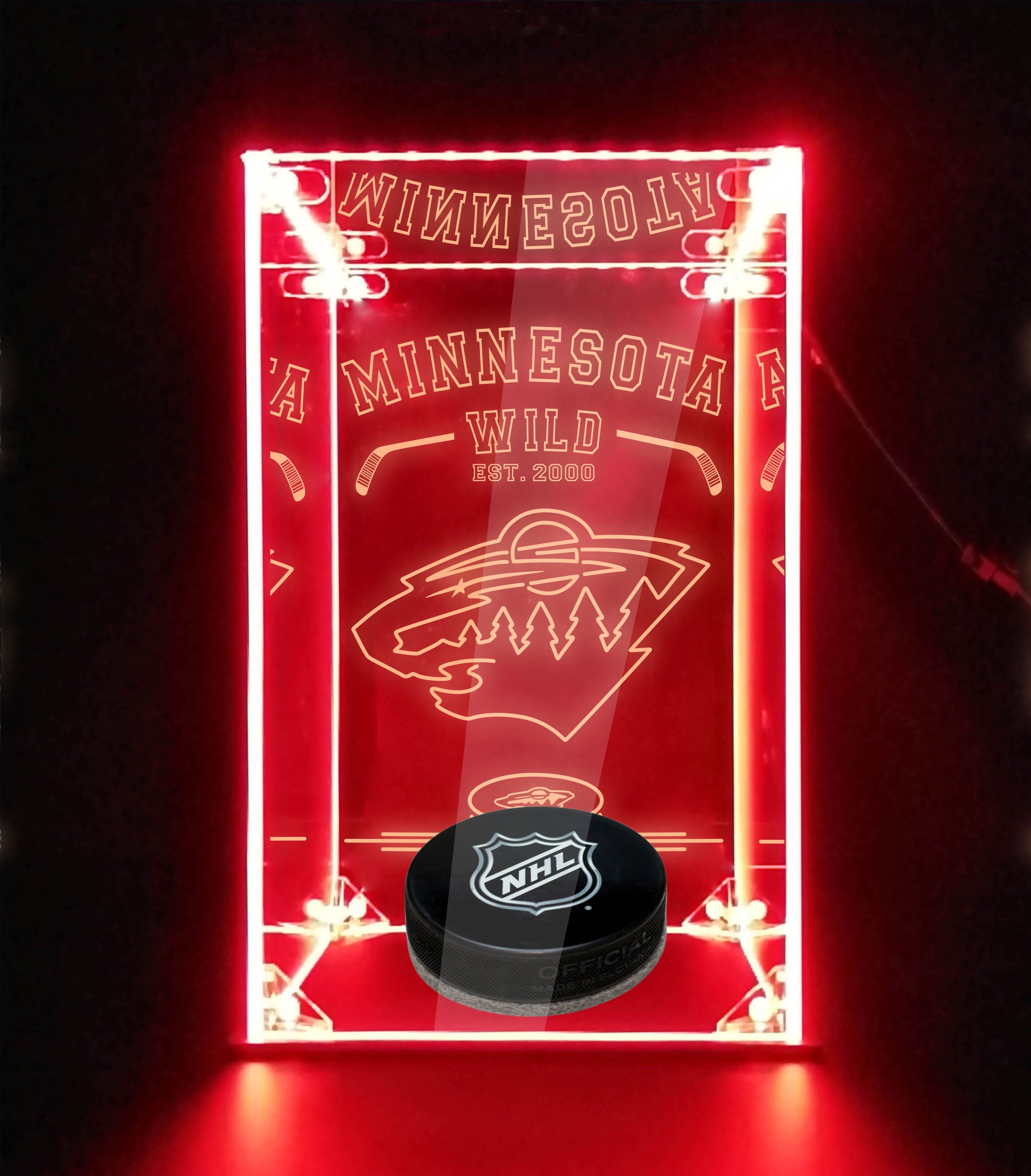 LED Display Case For Minnesota Wild Sports Memorabilia