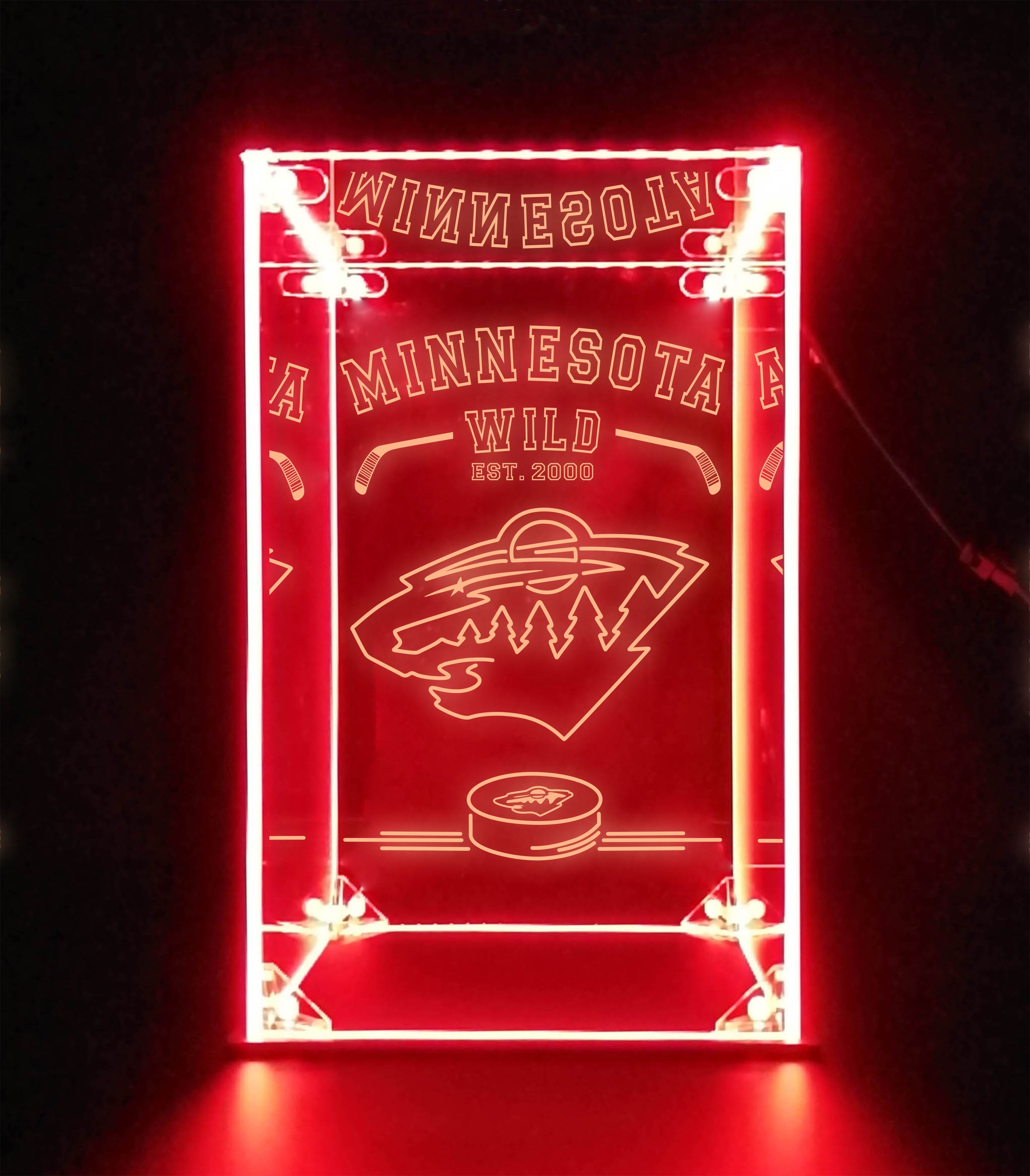 LED Display Case For Minnesota Wild Sports Memorabilia