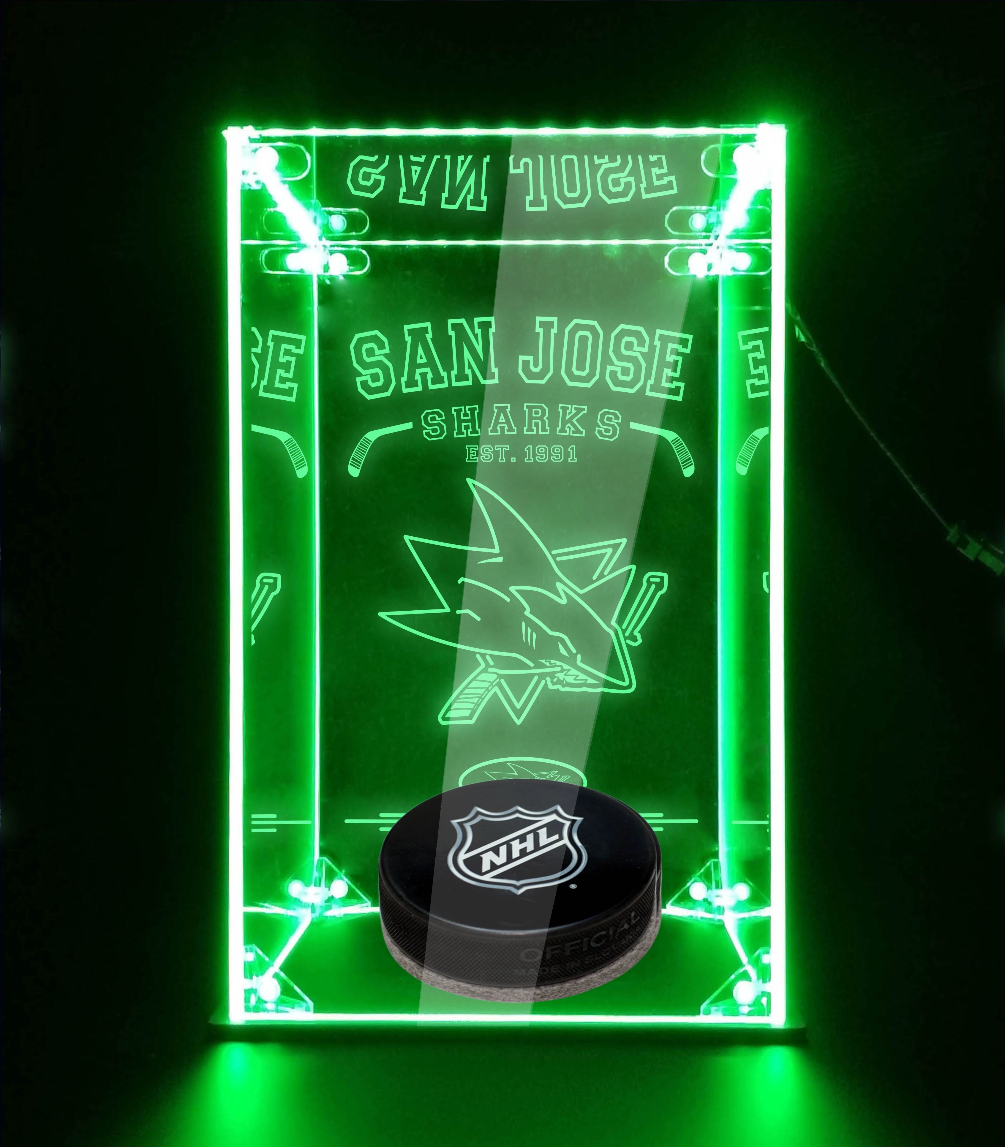 LED Display Case For San Jose Sharks Sports Memorabilia