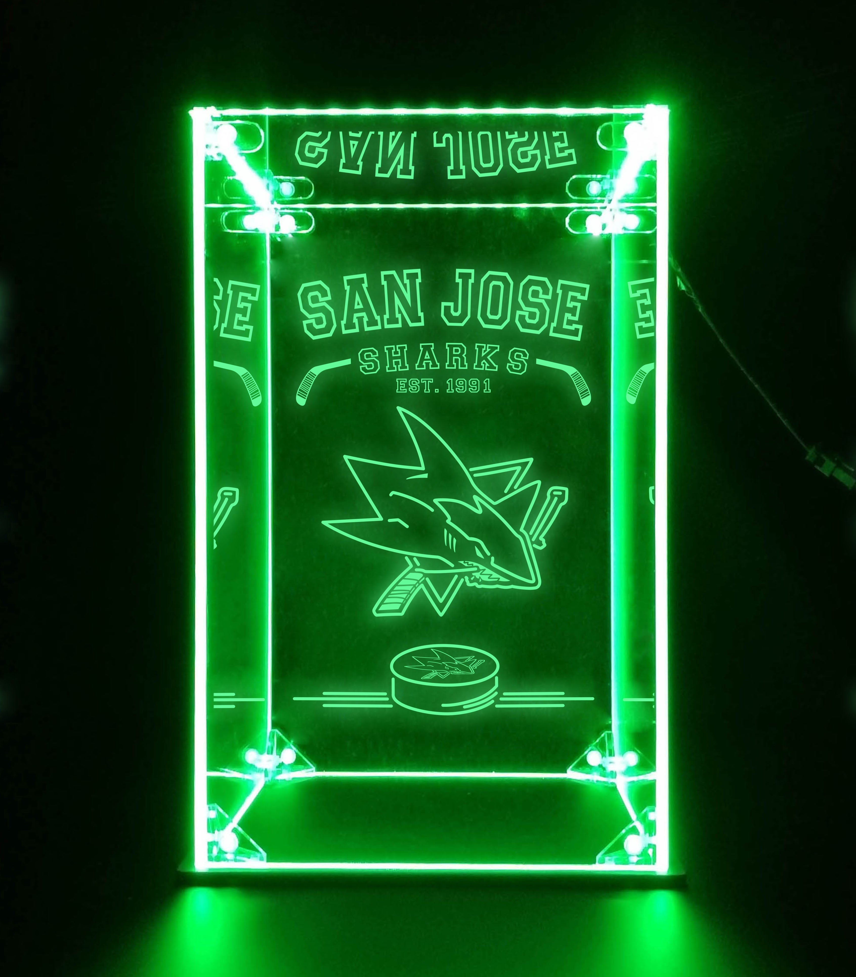 LED Display Case For San Jose Sharks Sports Memorabilia