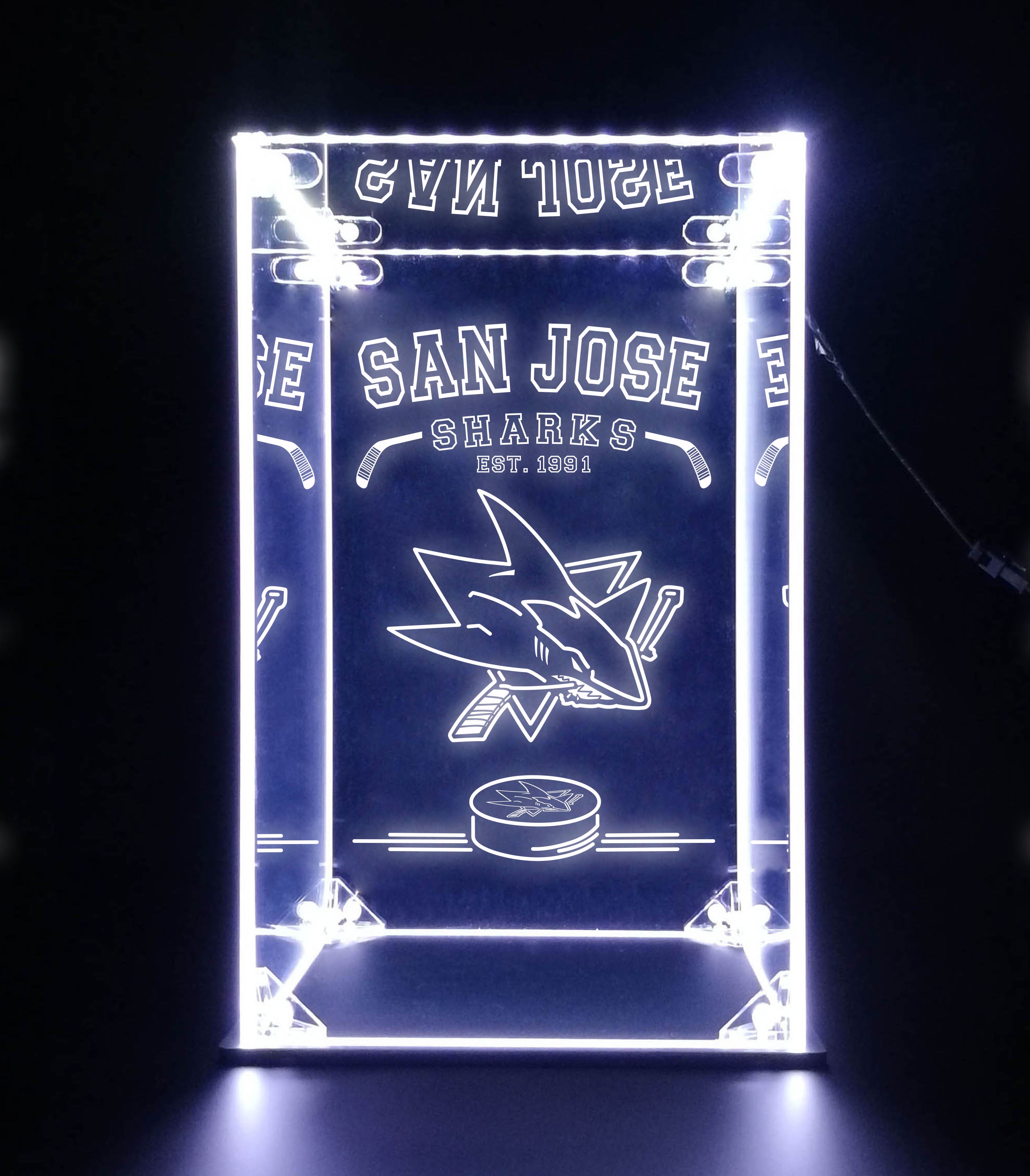 LED Display Case For San Jose Sharks Sports Memorabilia