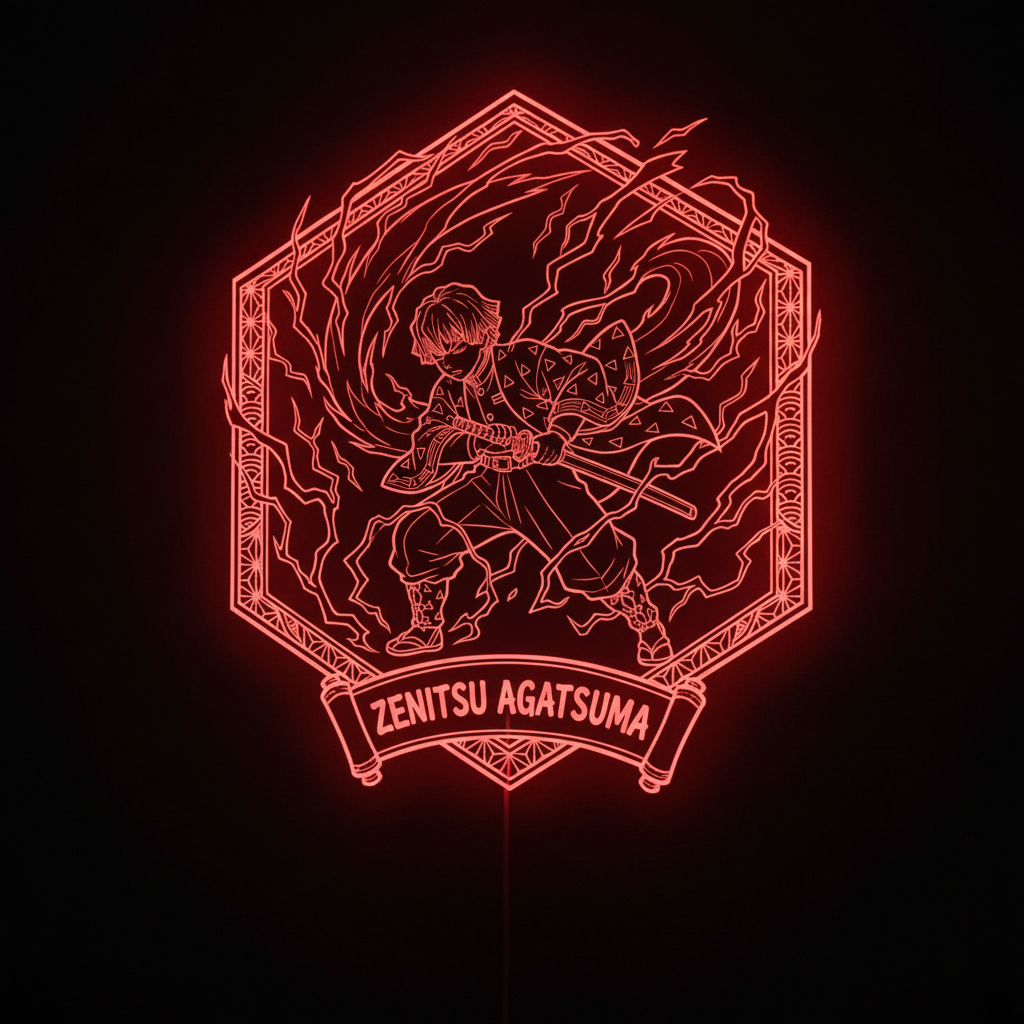 Demon Slayer Zenitsu Agatsuma Neon LED Sign with Dynamic RGB Colors