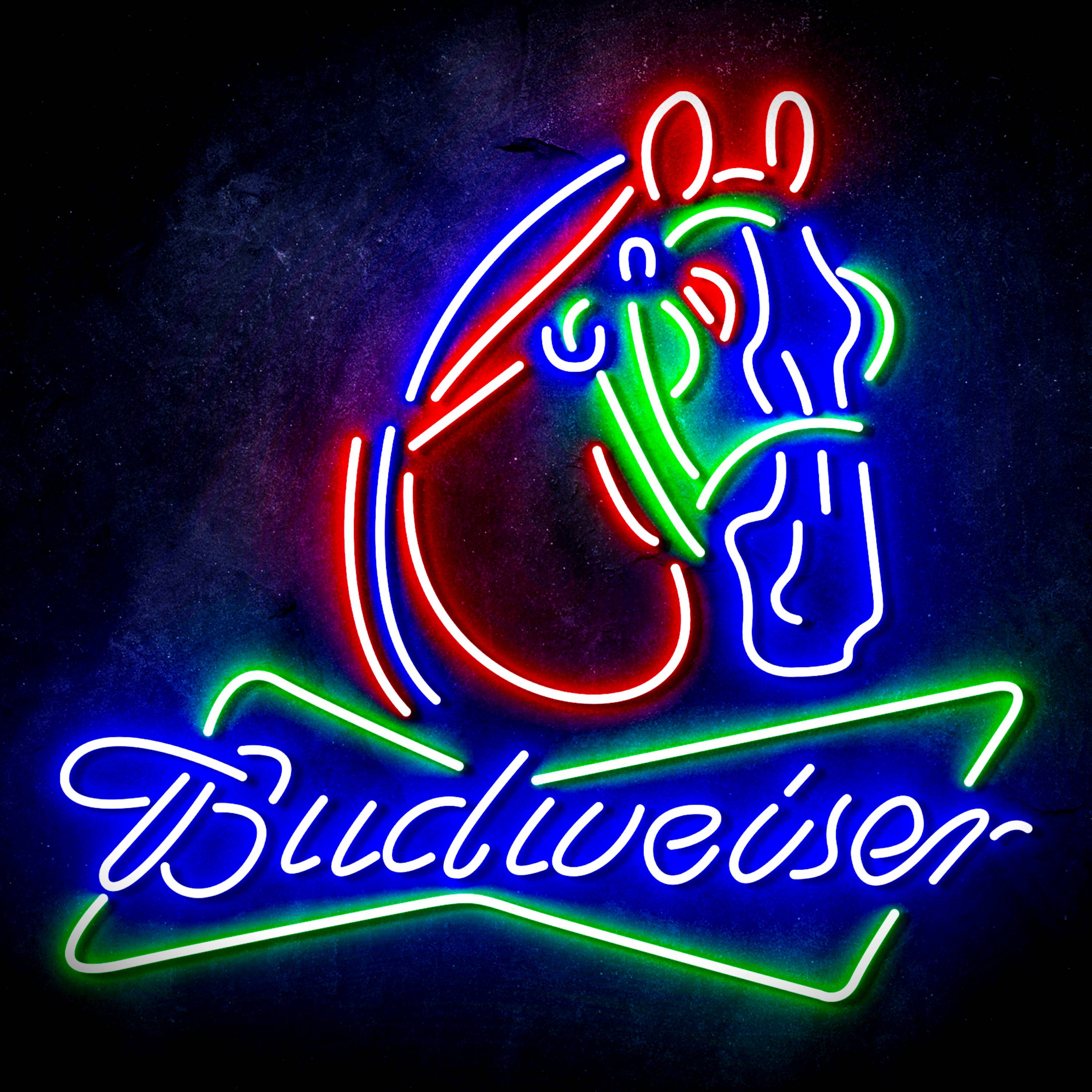 Budweiser with Horse Head Flex Neon-like LED Sign