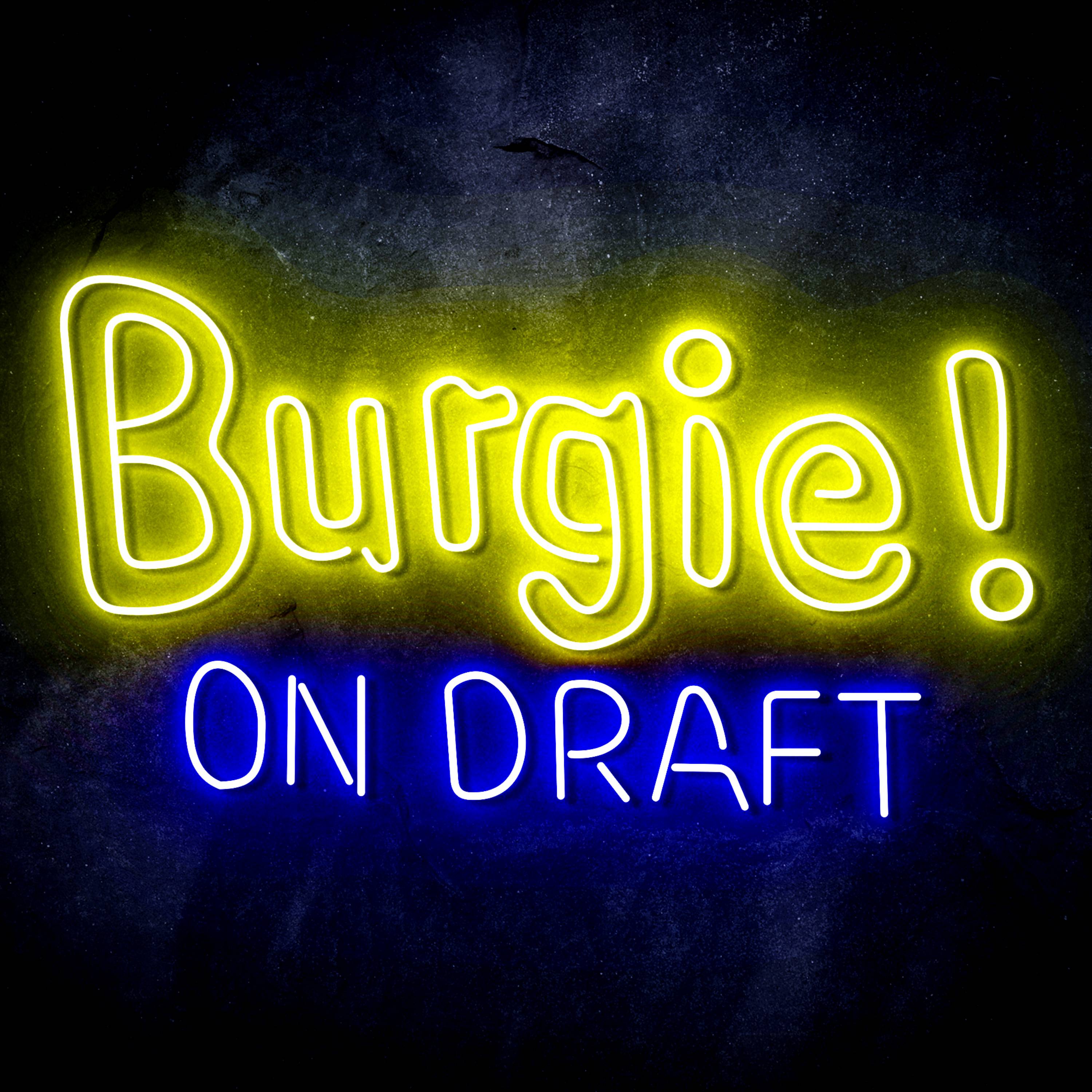 Burgie! On Draft Flex Neon-like LED Sign