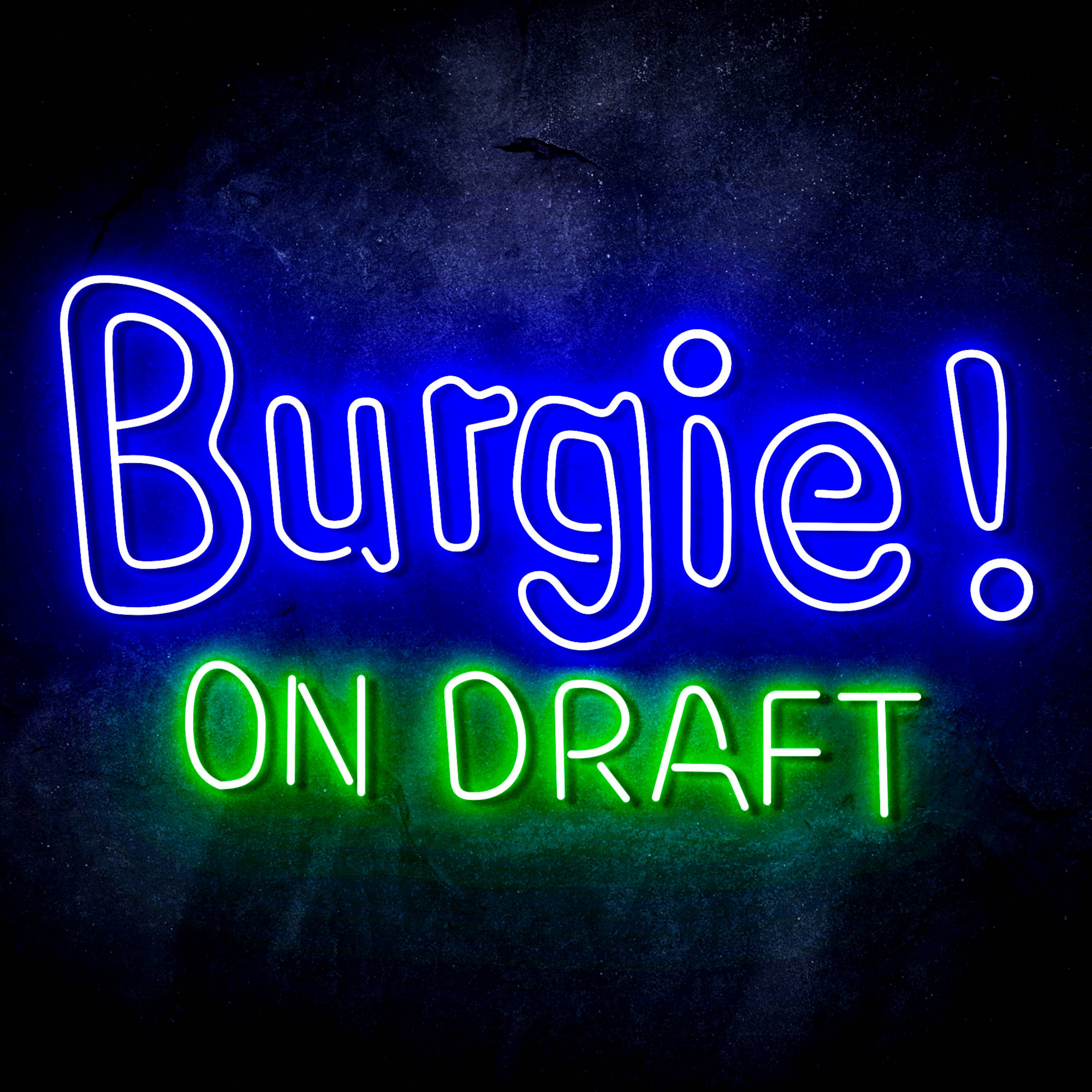 Burgie! On Draft Flex Neon-like LED Sign