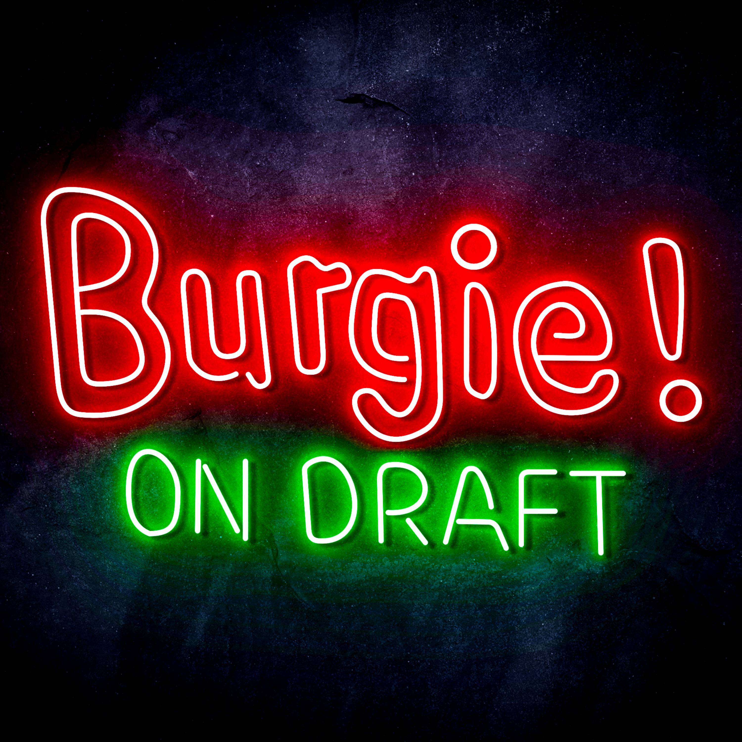 Burgie! On Draft Flex Neon-like LED Sign