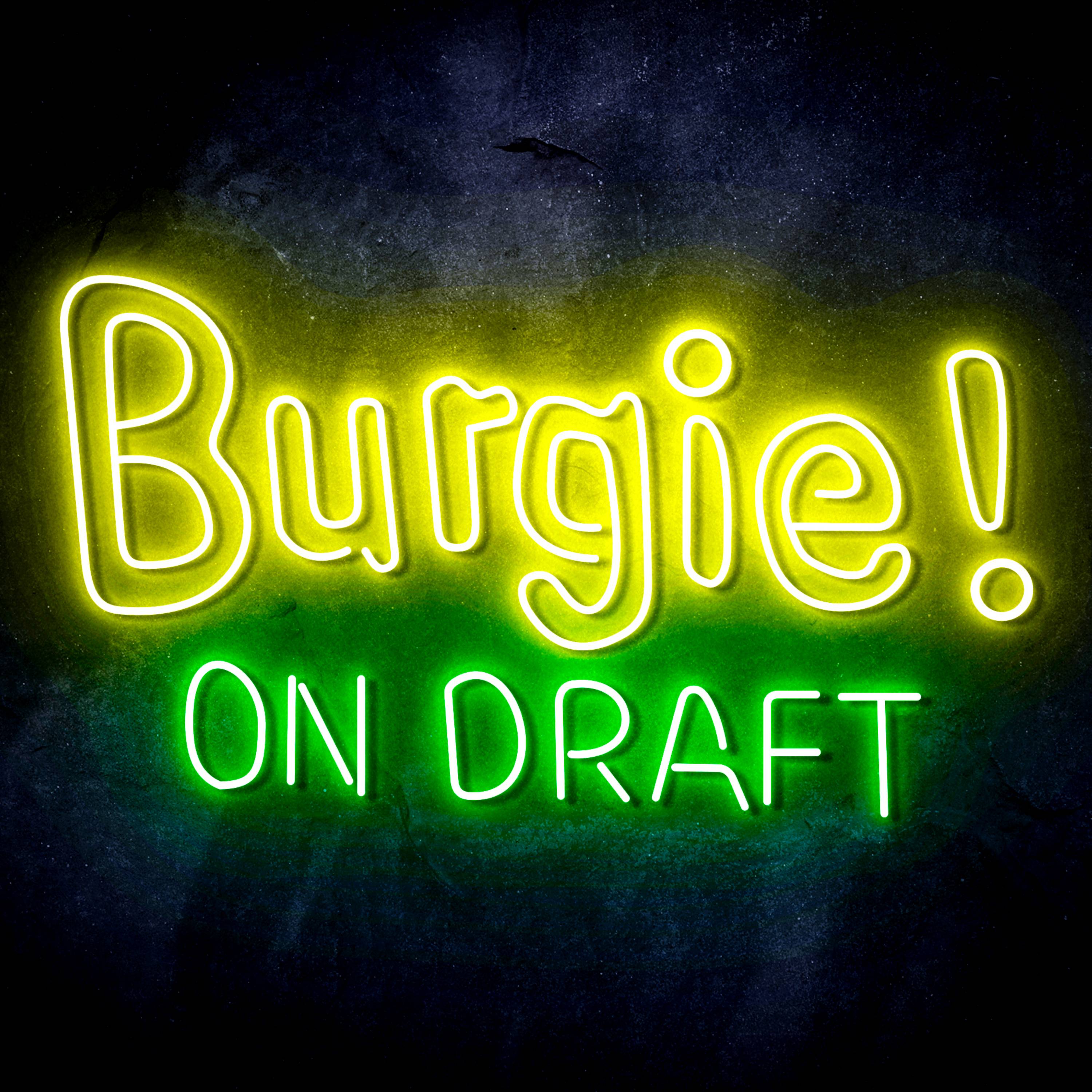 Burgie! On Draft Flex Neon-like LED Sign