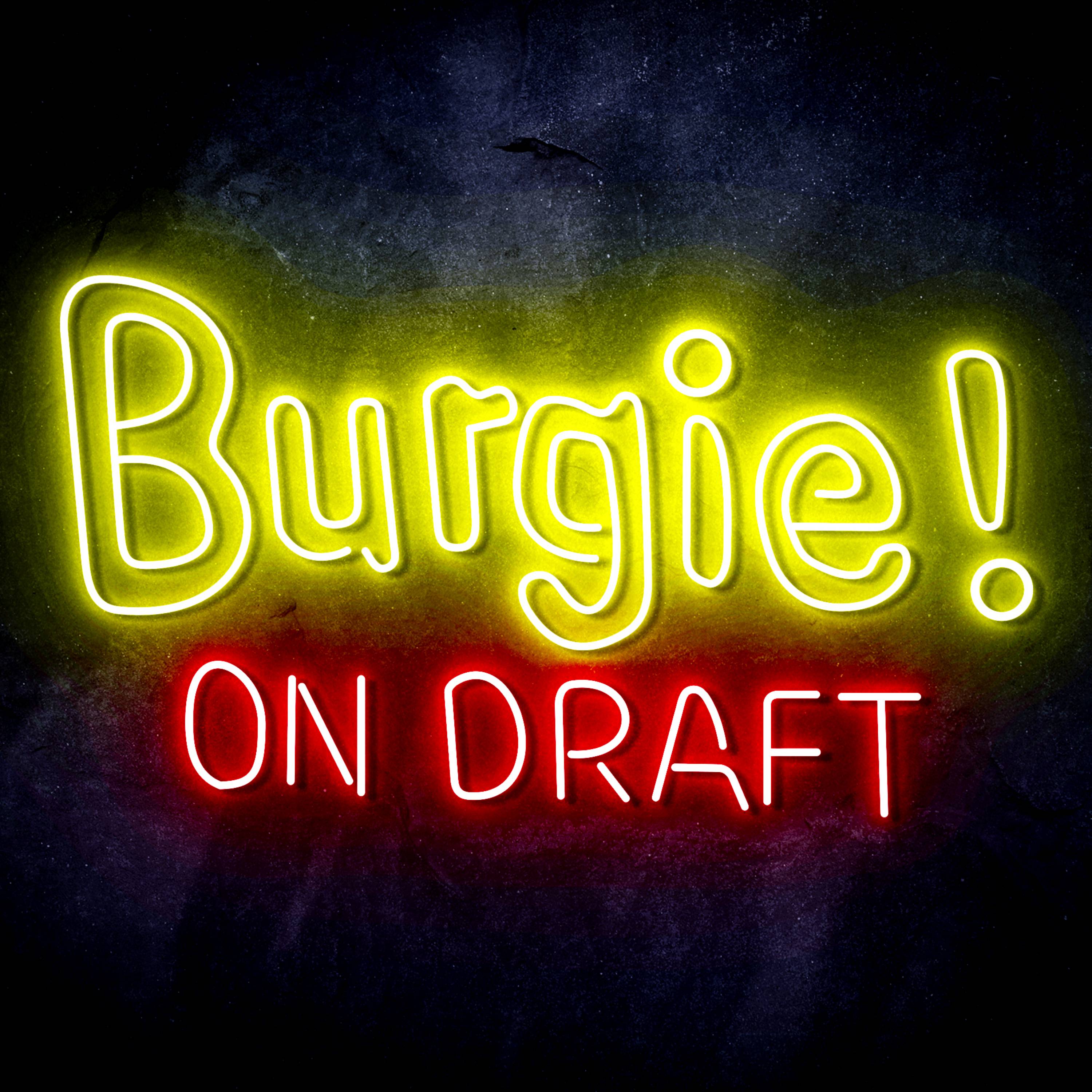 Burgie! On Draft Flex Neon-like LED Sign