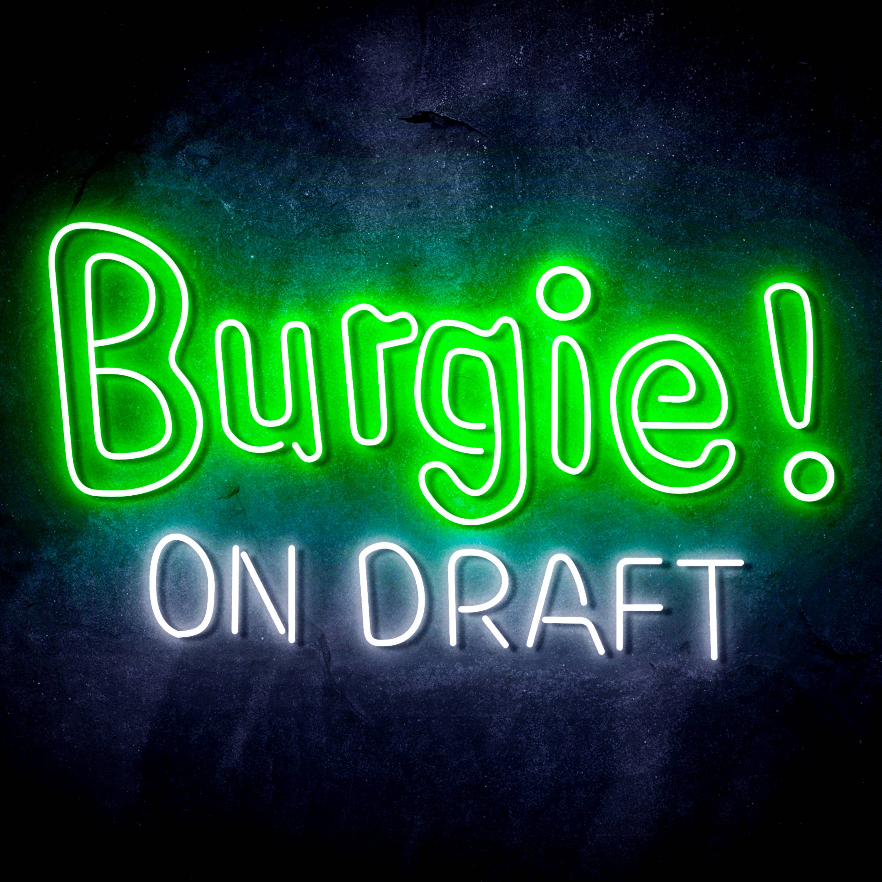 Burgie! On Draft Flex Neon-like LED Sign