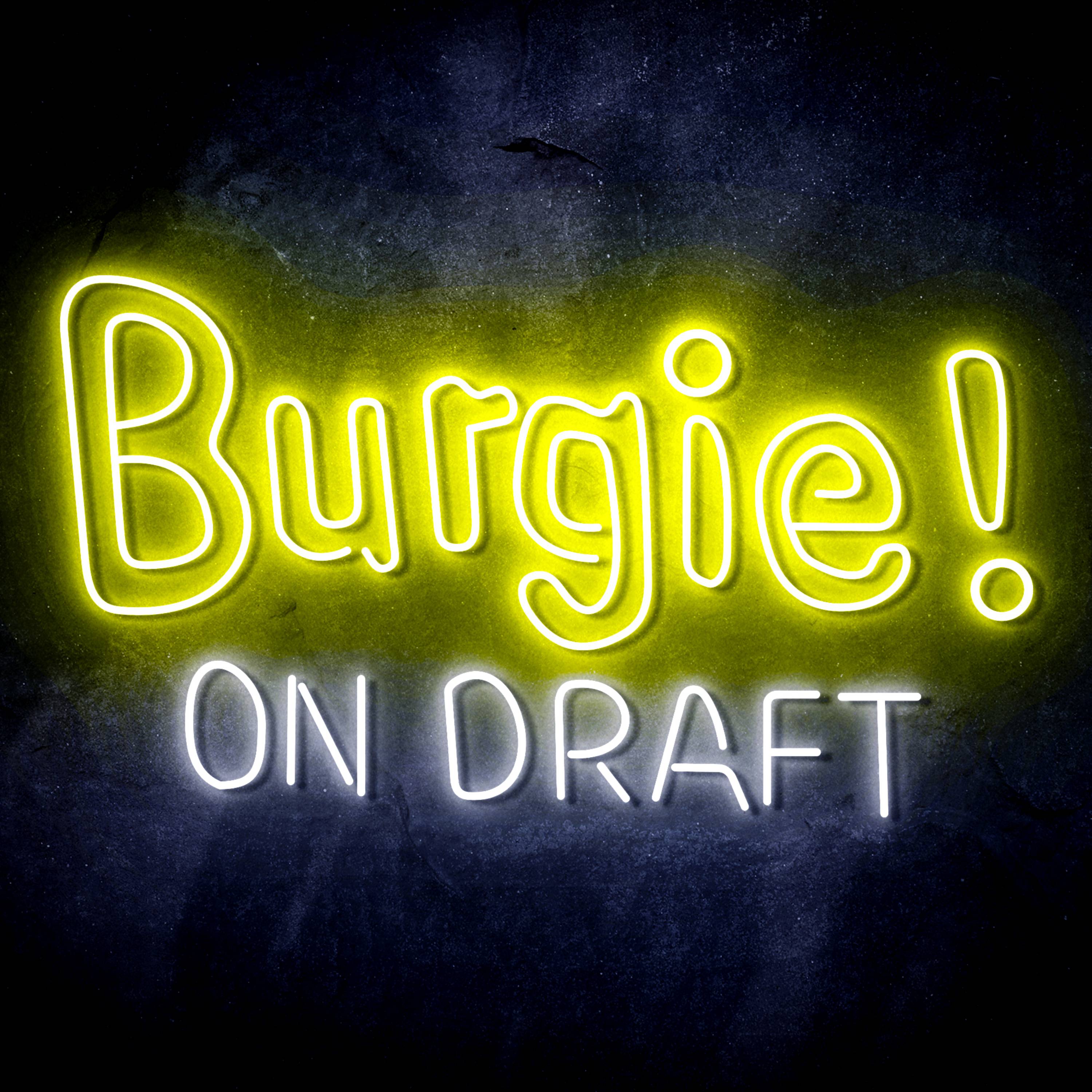 Burgie! On Draft Flex Neon-like LED Sign