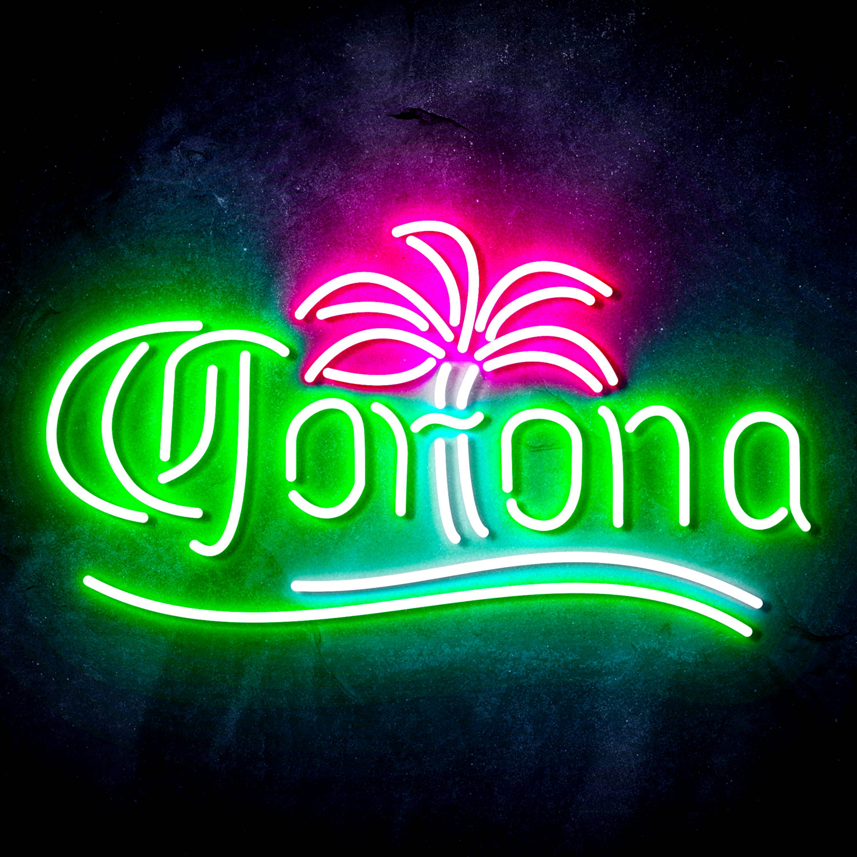 Corona Extra with Palm Tree Flex Neon-like LED Sign