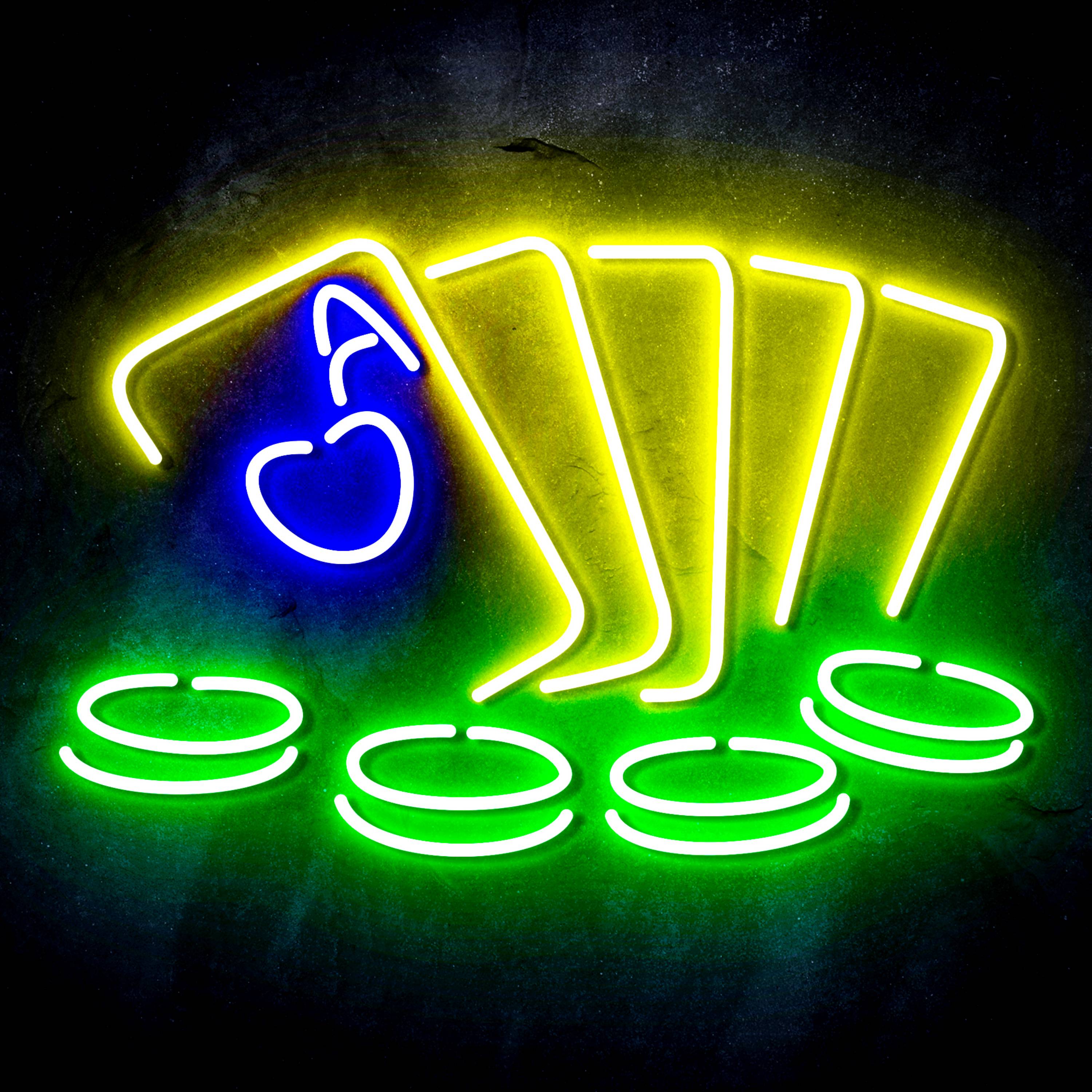 Cards with Coins for Crown Royal Flex Neon-like LED Sign