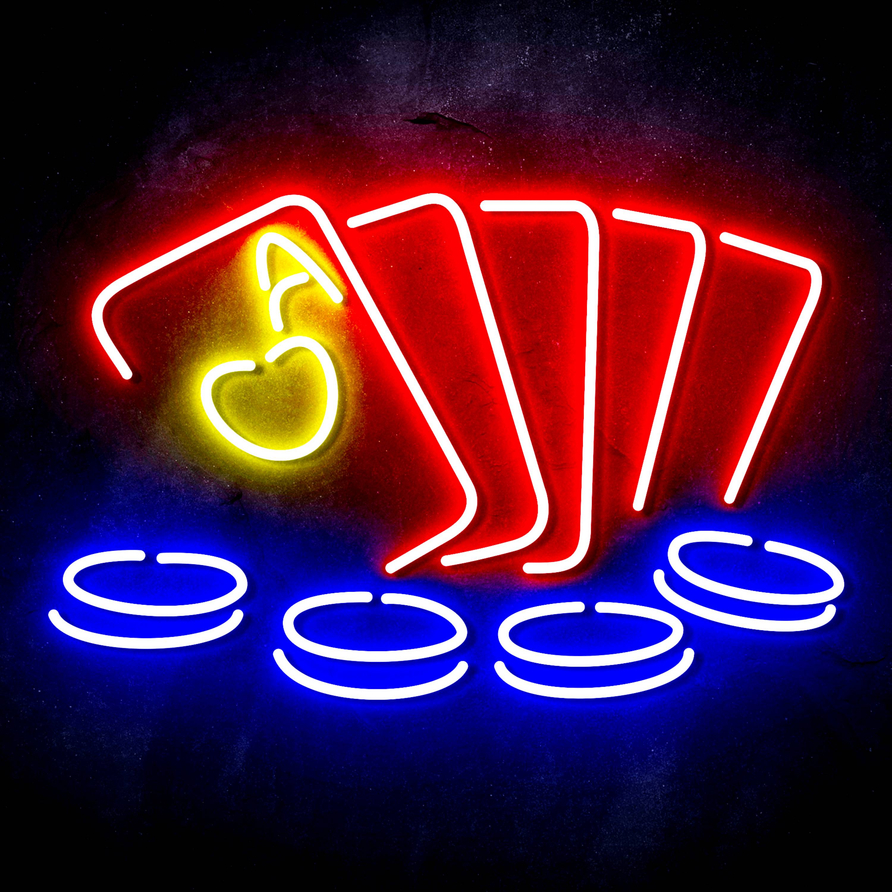 Cards with Coins for Crown Royal Flex Neon-like LED Sign