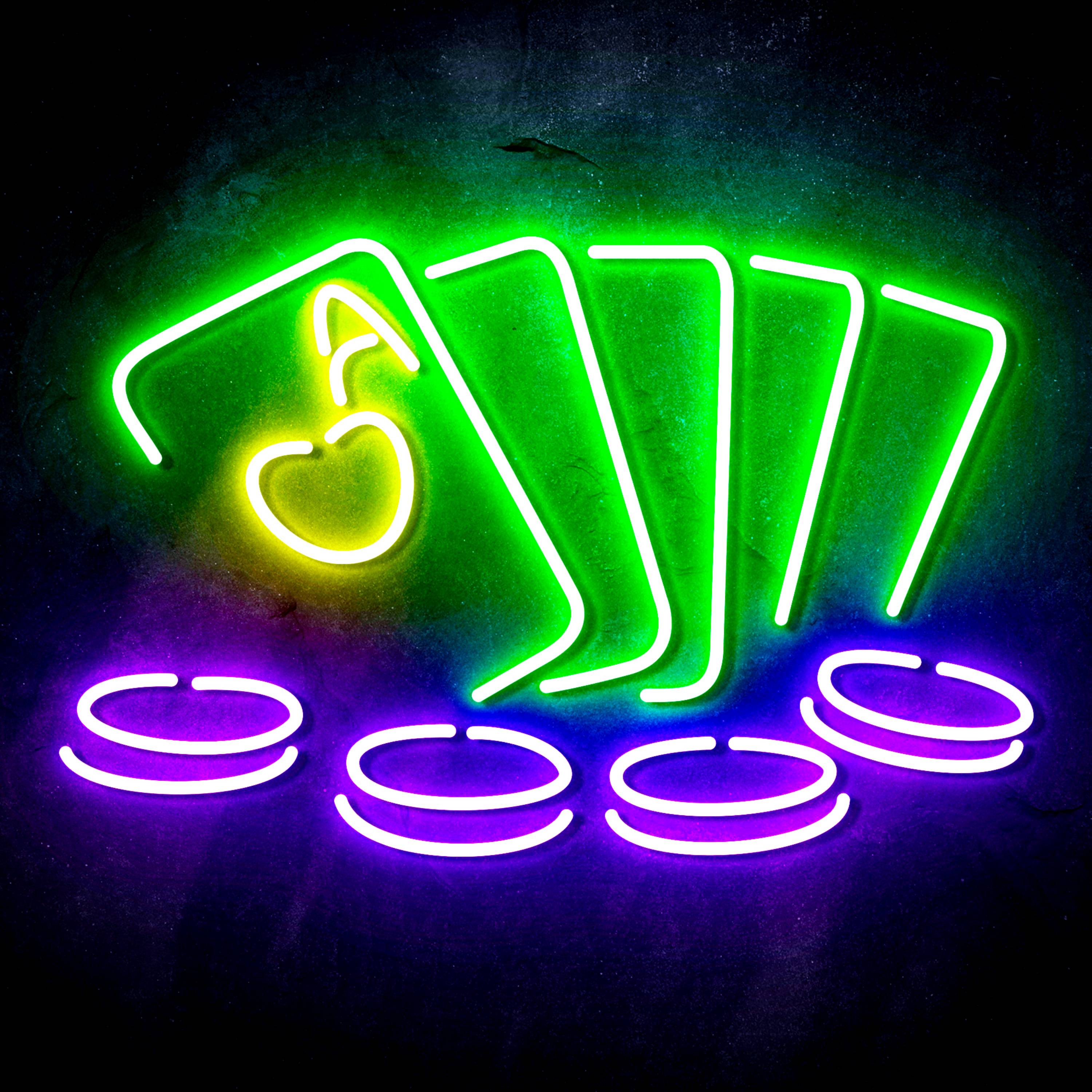 Cards with Coins for Crown Royal Flex Neon-like LED Sign