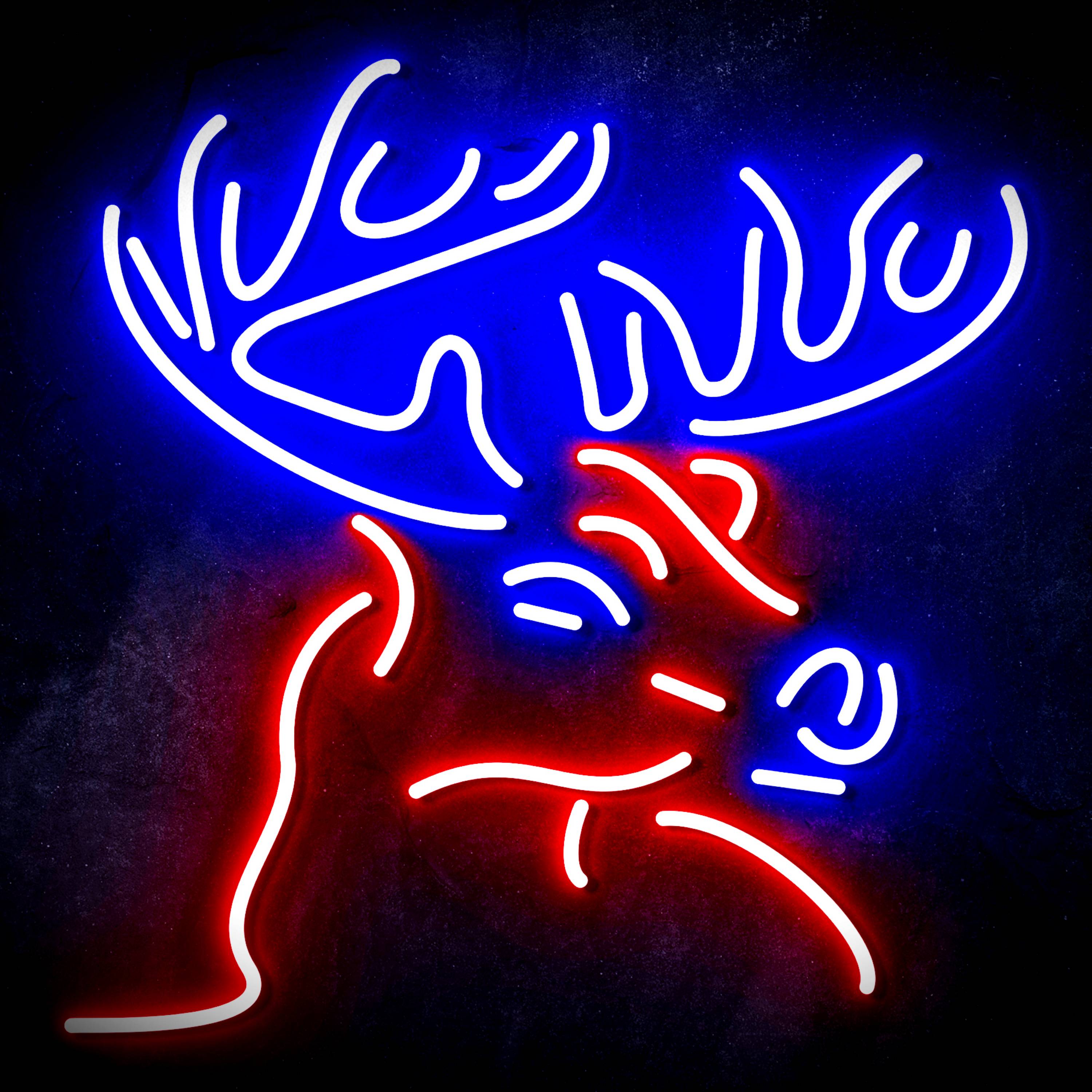 Deer Head for Busch Beer Flex Neon-like LED Sign